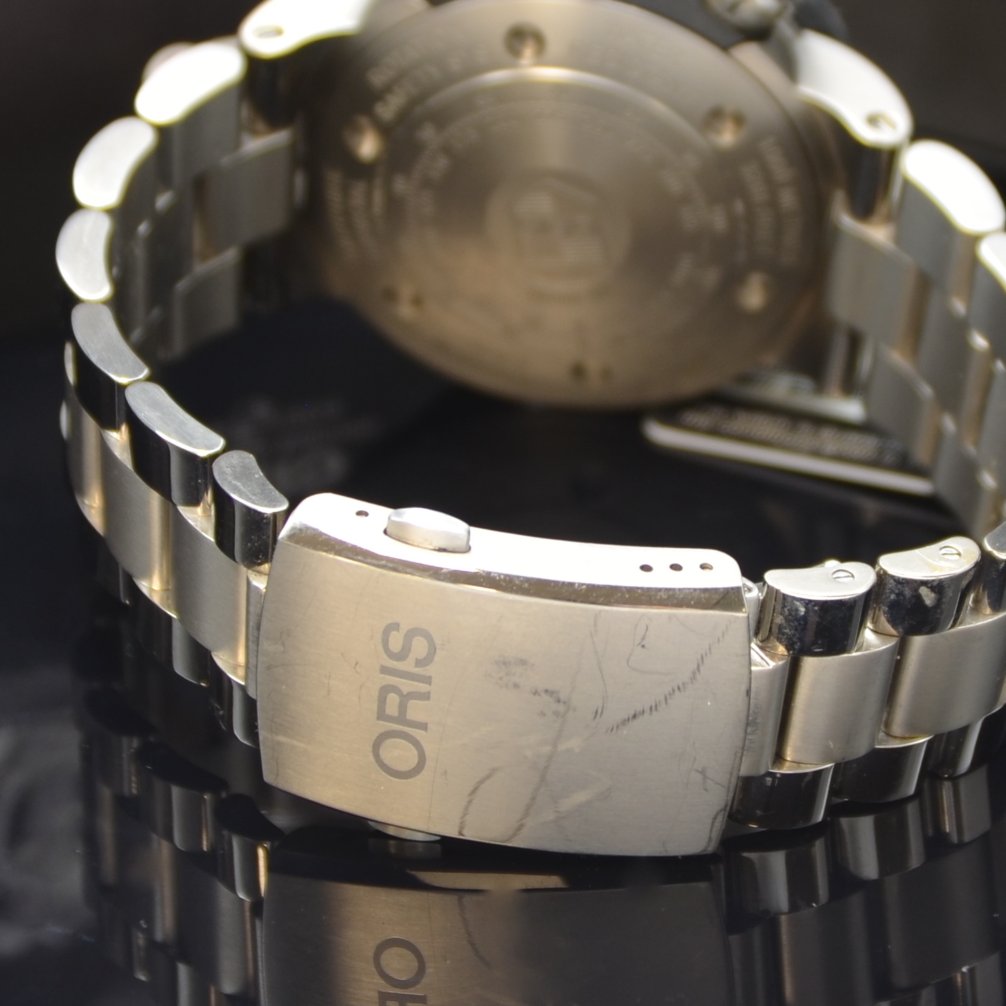 Detail b: ORIS Pro Diver Herrenchronograph Referenz 7630-71, Automatik, Titangeh. inkl. orig. Titan-Gliederband m. Faltschl., Boden, Krone sowie Drücker ...