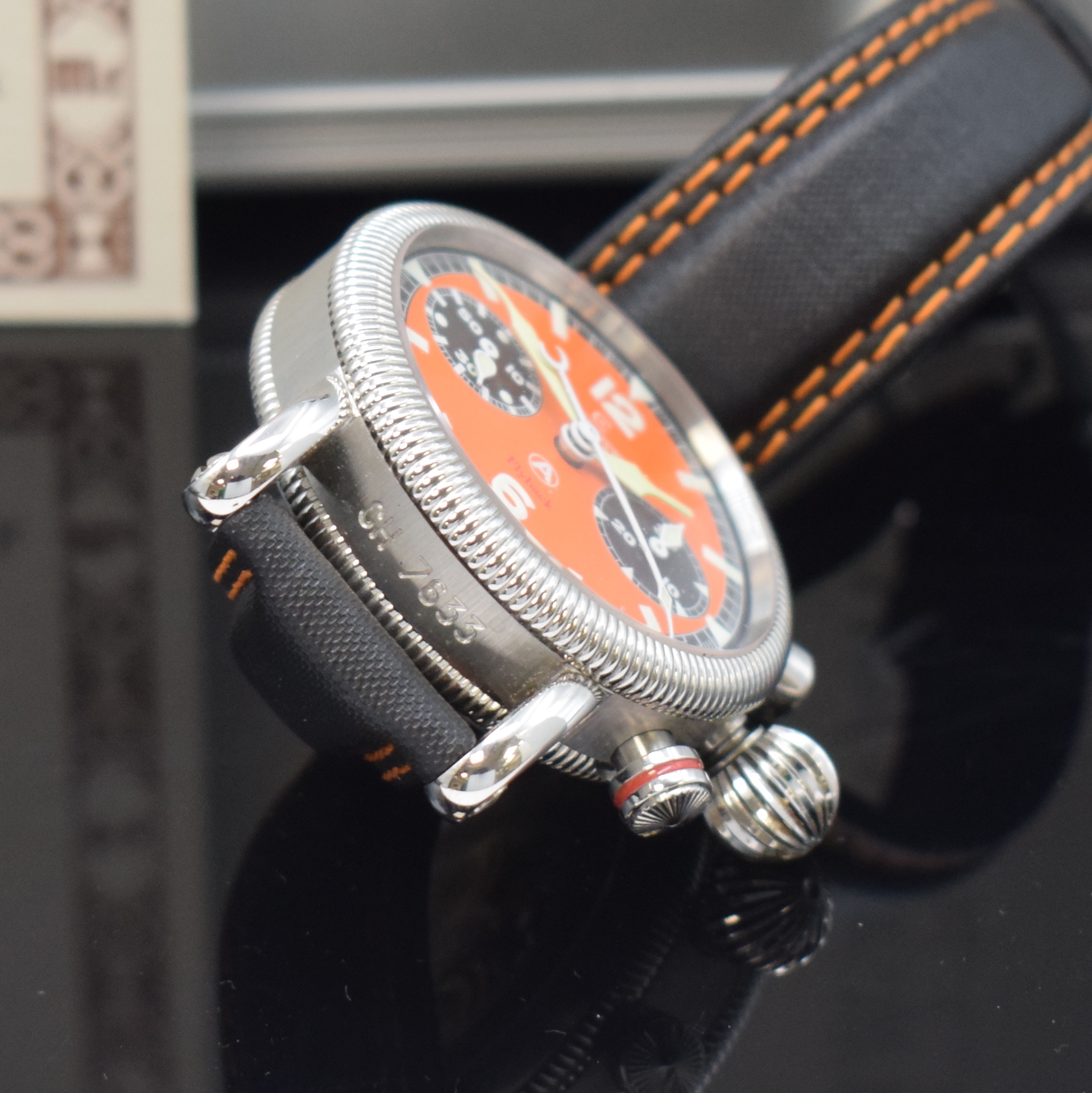 Detail d: CHRONOSWISS Timemaster Flyback Armbandchronograph Referenz CH7633, Schweiz um 2007, Automatik, beids. vergl. Geh. in Edelstahl inkl. orig. Lederband ...