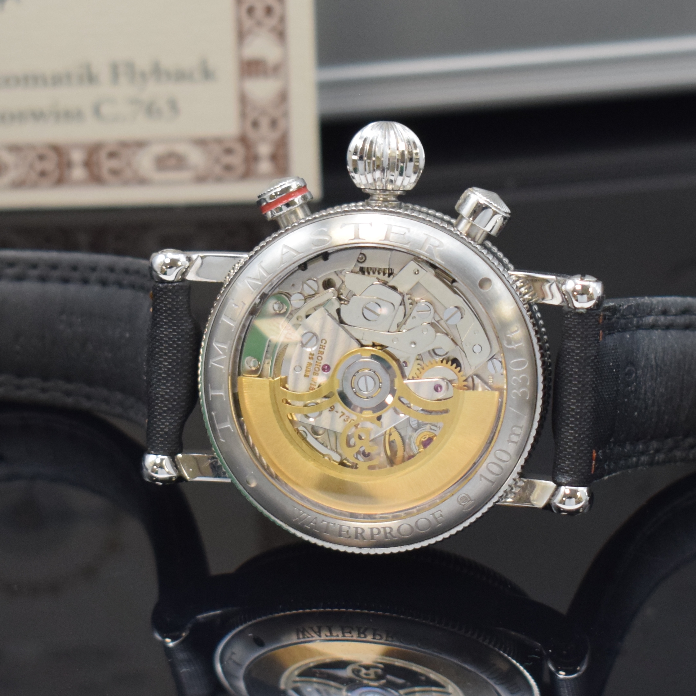 Detail f: CHRONOSWISS Timemaster Flyback Armbandchronograph Referenz CH7633, Schweiz um 2007, Automatik, beids. vergl. Geh. in Edelstahl inkl. orig. Lederband ...