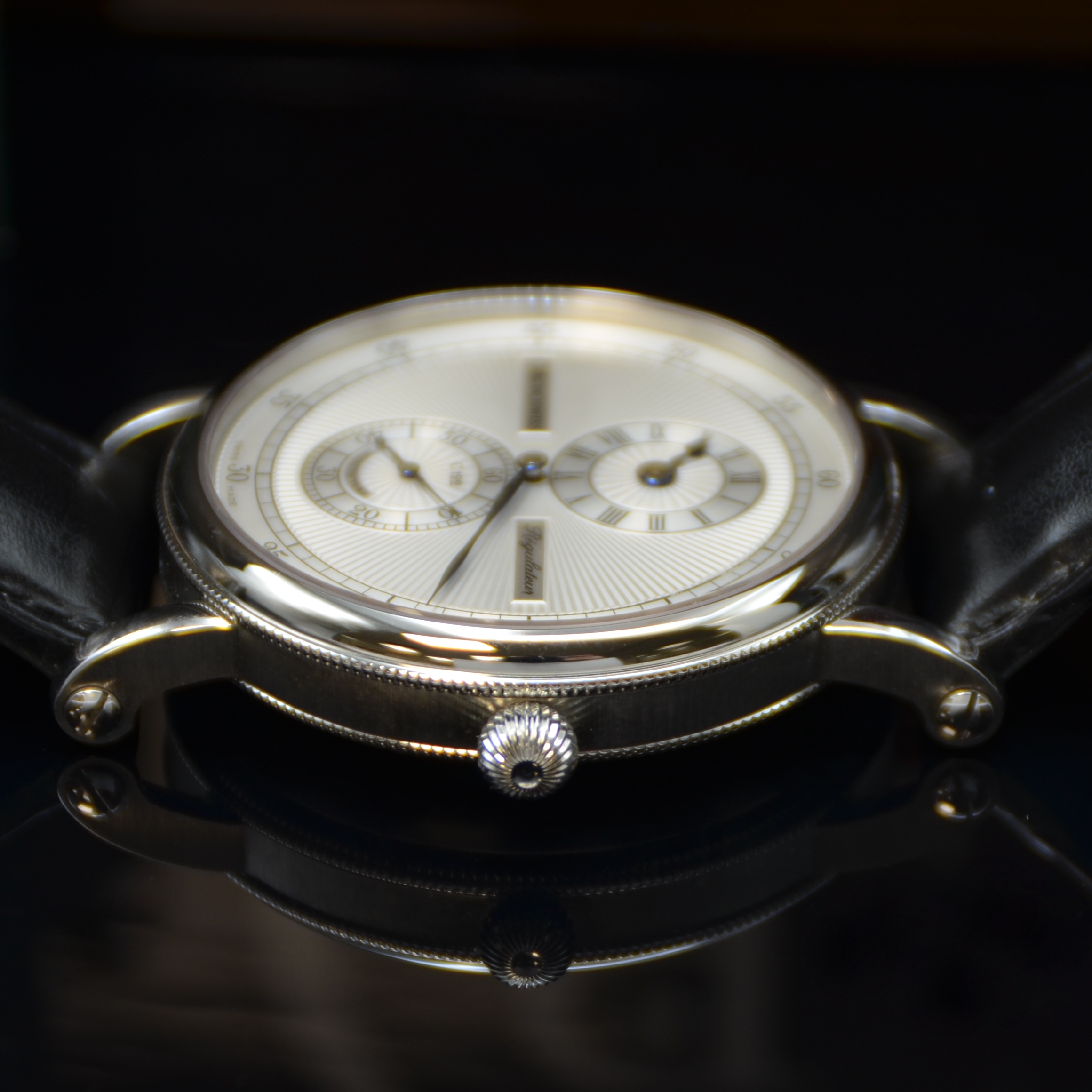Detail c: CHRONOSWISS Regulateur Herrenarmbanduhr in Stahl Referenz CH 1243.1, Schweiz verk. lt. beil. Pap. 09/2015, Automatik, beids. vergl., Boden verschr., ...