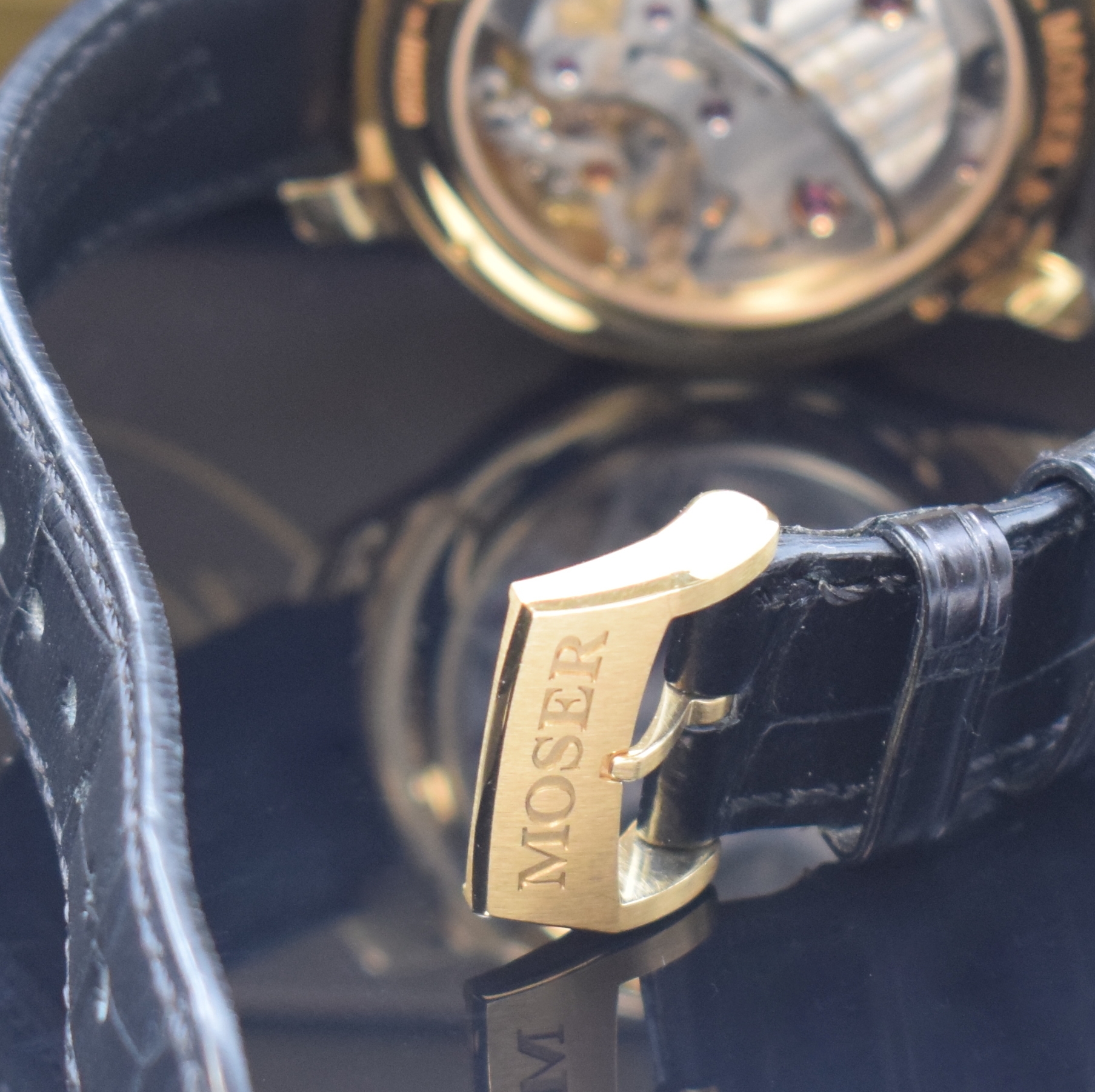 Detail b: HENRY MOSER & Cie. Endeavour Centre Seconds nahezu neuwertige Armbanduhr Referenz 134- 0102, Handaufzug, Schweiz um 2020, beids. vergl. Rosegold ...
