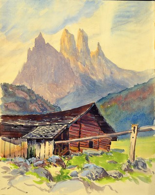 26906085a - Franz Rotter, 1900-1944, 2 Aquarelle, "Bischofsmütze von Filzmoos" 38x31 ...