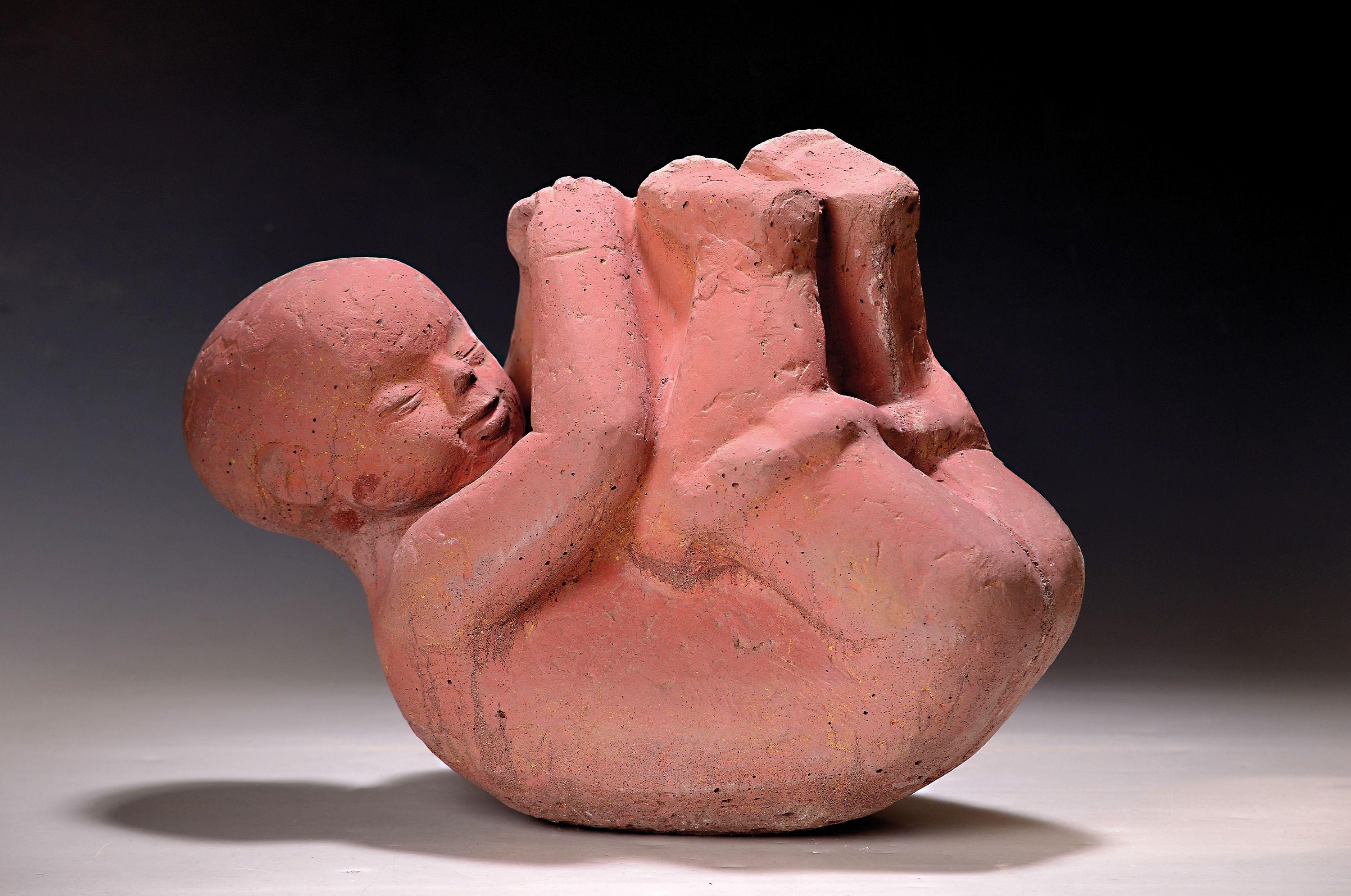Detail k: Baldur Greiner, geb. 1946, "Embryo", Kunststein, 1991, sign., ca. 45x42x23 cm