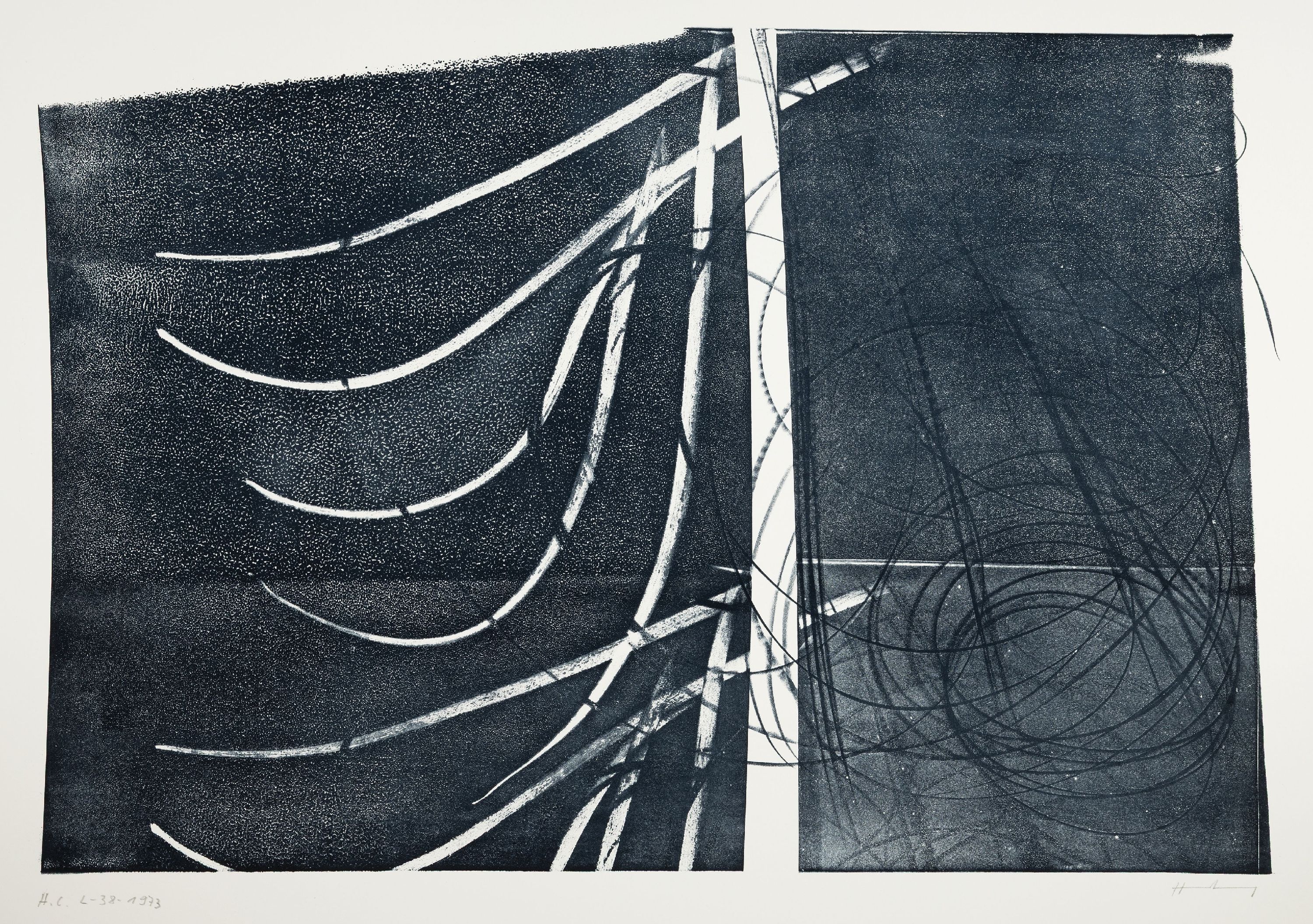 Hans Hartung, 1904 Leipzig-1989 Antibes, "L -38-1973", 1973, Lithographie, Ed. H.C., handsigniert, 76x104 cm, ungerahmt