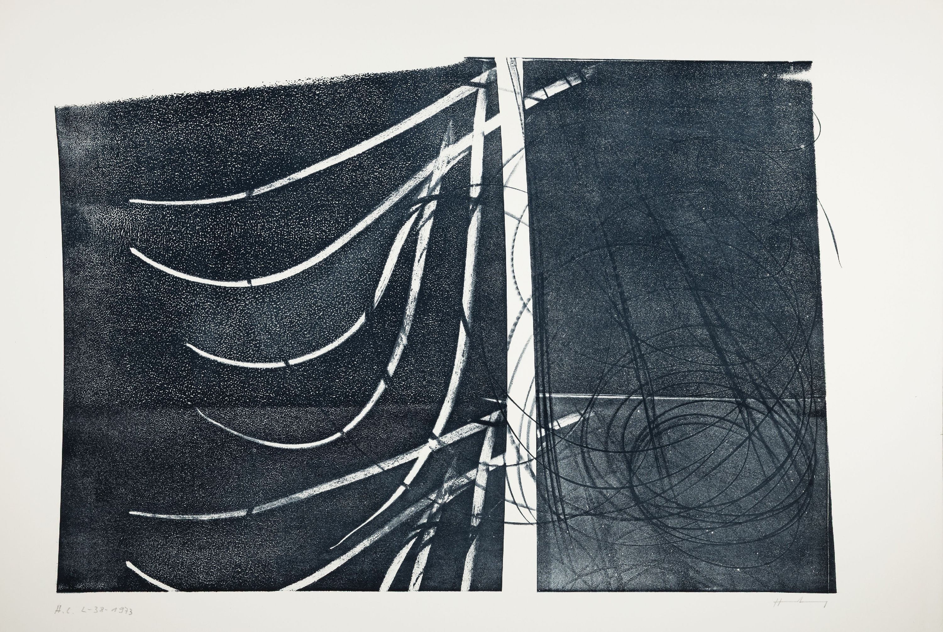 Detail k: Hans Hartung, 1904 Leipzig-1989 Antibes, "L -38-1973", 1973, Lithographie, Ed. H.C., handsigniert, 76x104 cm, ungerahmt