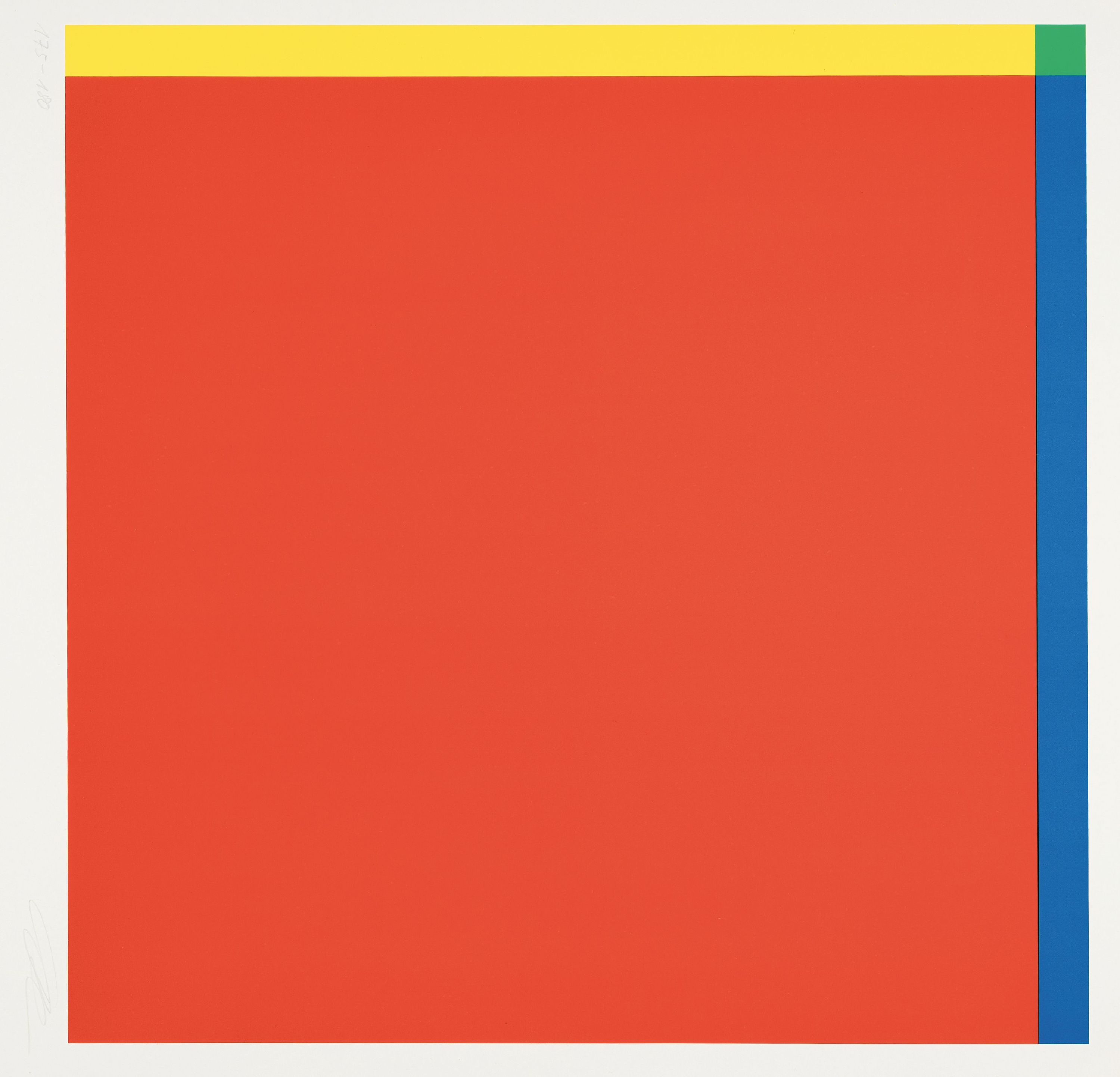 Richard Paul Lohse, 1902-1988 Zürich, "Diagonal von Rot über Gelb und Blau zu Grün",Farbserigraphie, Ed. 175/180, handsigniert, ...