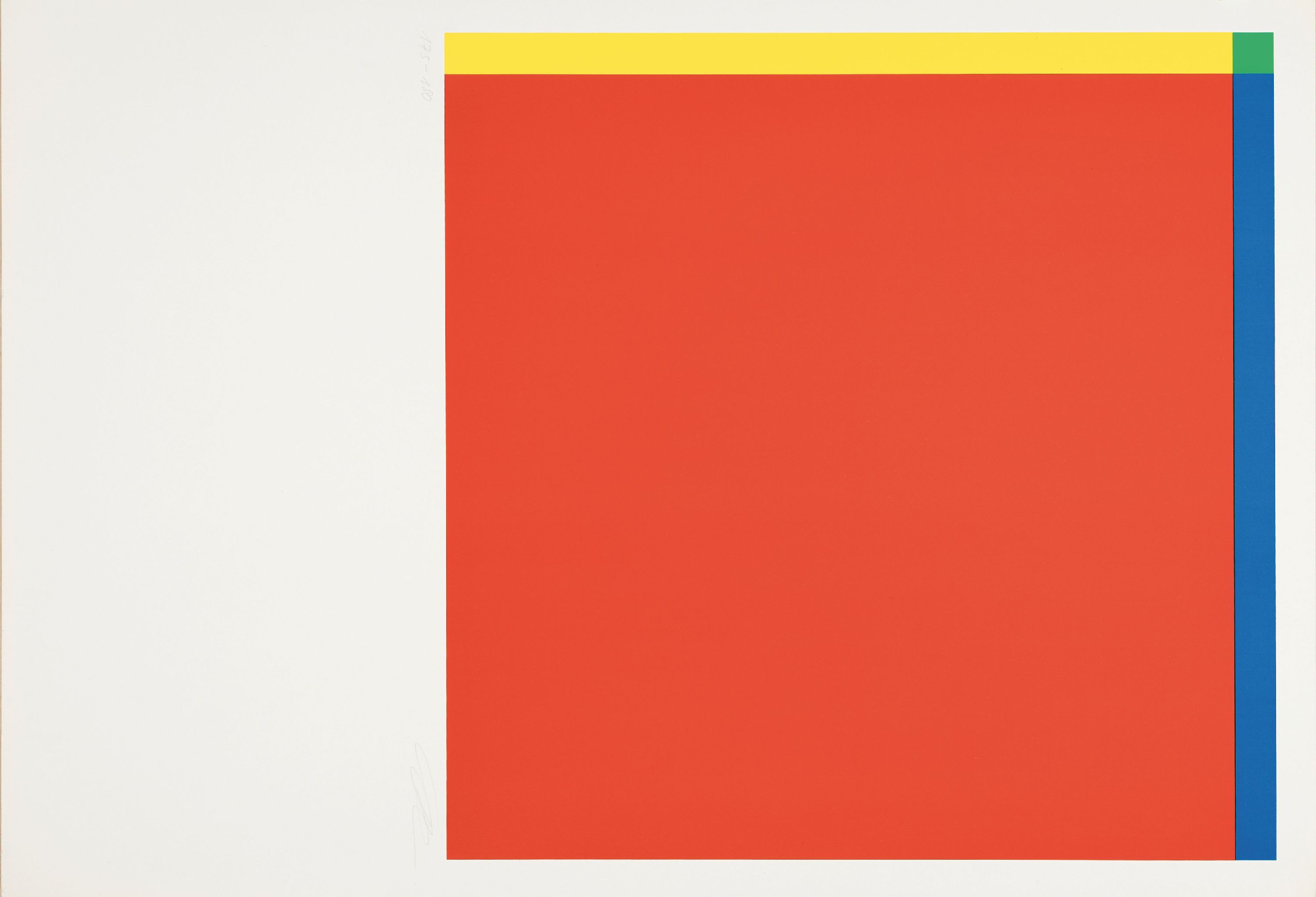 Detail k: Richard Paul Lohse, 1902-1988 Zürich, "Diagonal von Rot über Gelb und Blau zu Grün",Farbserigraphie, Ed. 175/180, handsigniert, ...