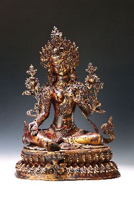 Image 26906449 - Große grüne Tara, Nepal, 20. Jh., Kupferlegierung, "Nothelferin", ...