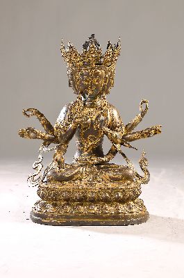 Image 26906462 - Große Altarfigur, Gottheit Ushnishavijaya, China, wohl 60er Jahre, "Die ...