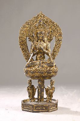 Image 26906504 - Große Altarfigur des Adibuddha Vairocana, China, 20. Jh., Kupferlegierung ...