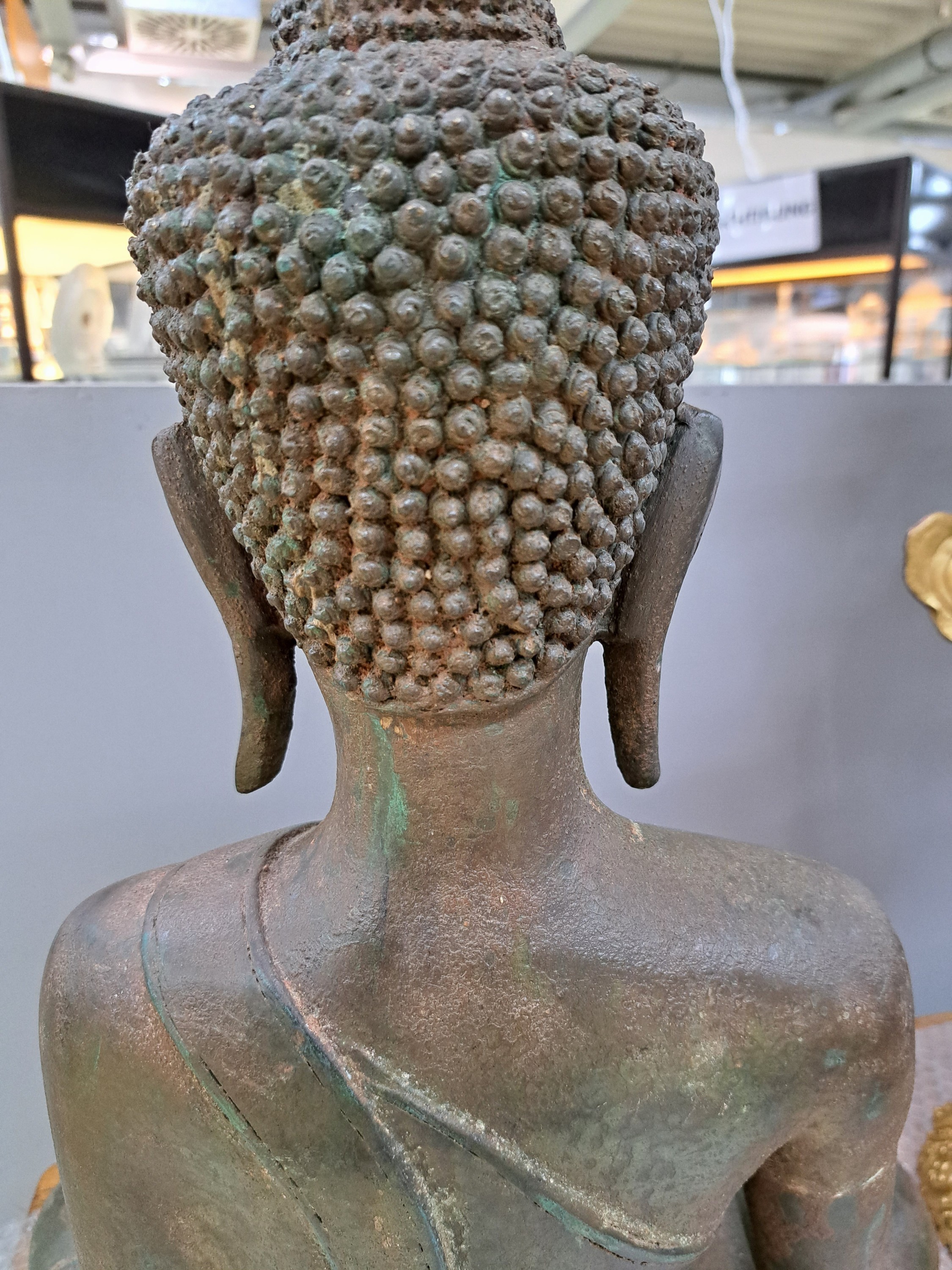 Detail f: Großer Buddha, Laos, 20. Jh., Bronze, H.ca. 46 cm, ohne Sockel