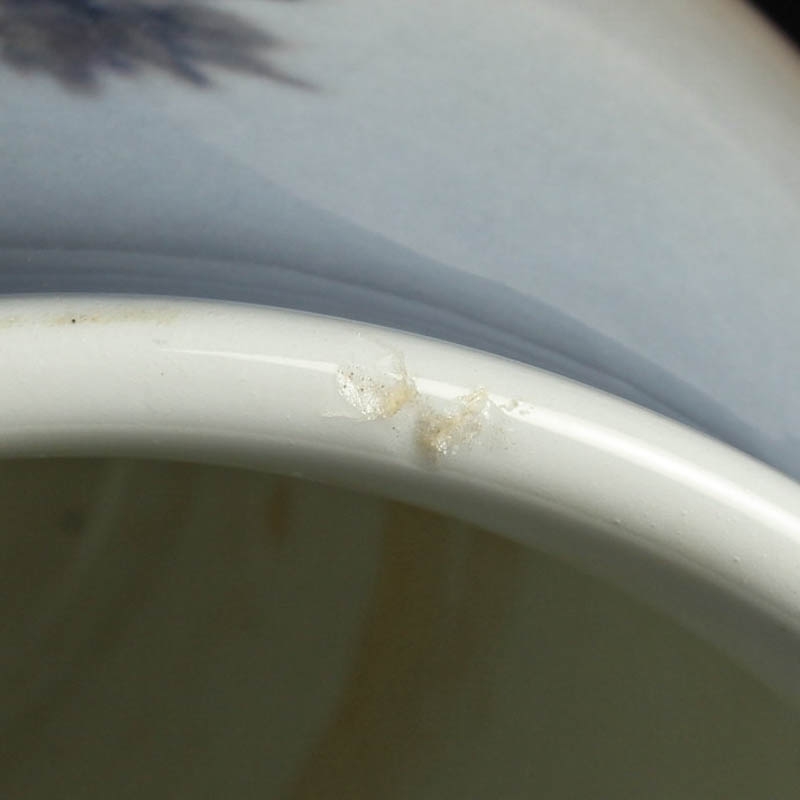 Detail i: Bodenvase, Dahl-Jensen, Kopenhagen, signiert Arthur Boesen, Porzellan, Malerei mit nordischer Küstenlandschaft, H. 38 cm am Rand l. bestoßen, innen ...