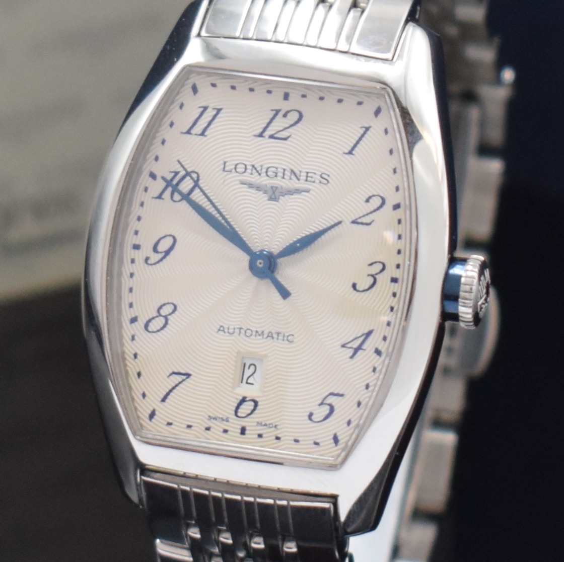 Detail a: LONGINES Evidenza Damenarmbanduhr in Stahl Referenz L2.142.4.73.6, Schweiz verk. lt. beil. Pap. 09/2009, Automatik, Boden 4-fach verschr., orig. ...