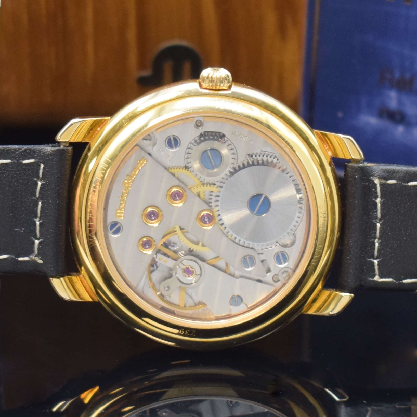 Detail c: MAURICE LACROIX auf 999 Stück limitierte Herrenarmbanduhr Regulateur Referenz 53401, Schweiz verk. lt. beil. Pap. 12/1992, Handaufzug, verg. Geh. ...