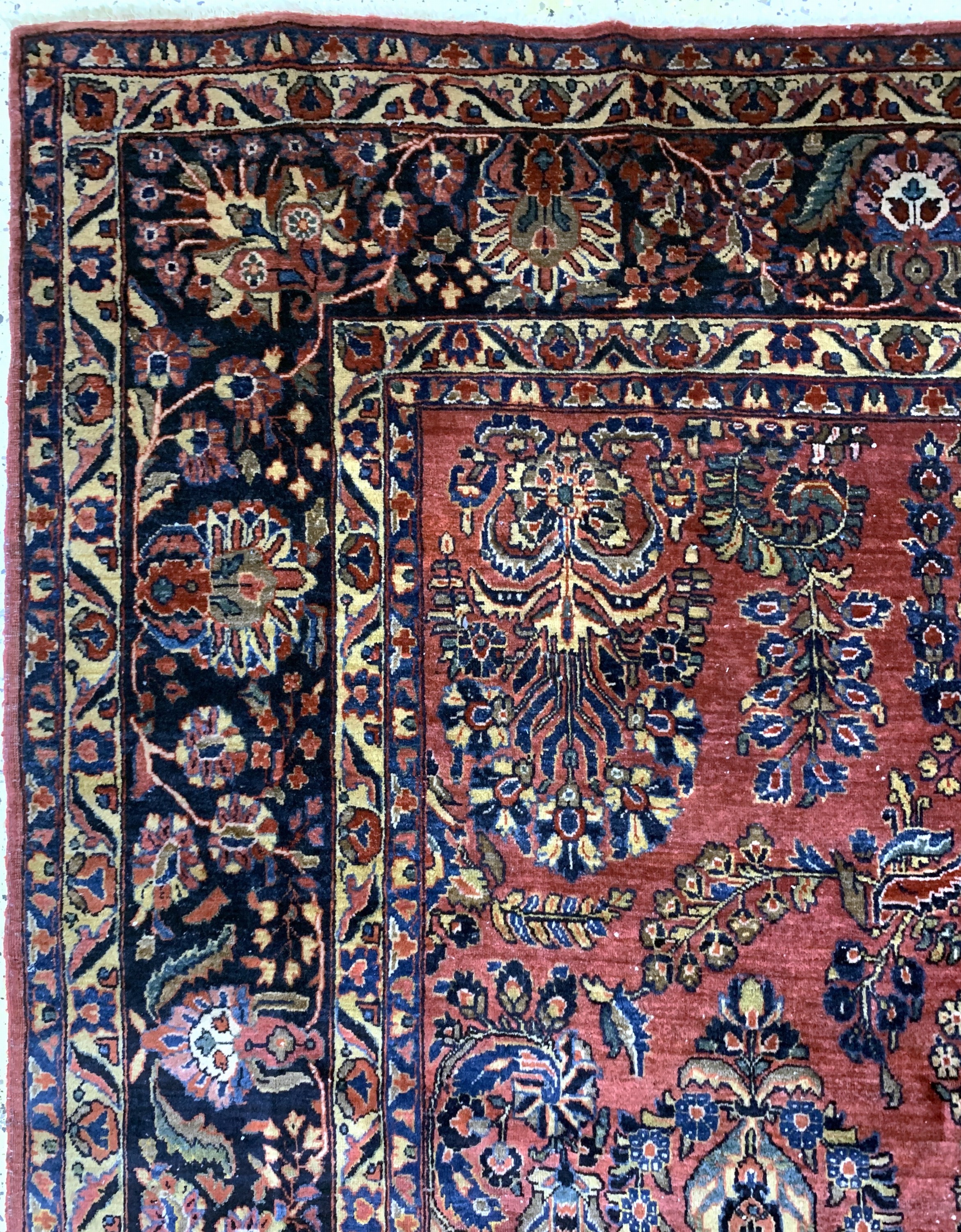 Detail d: Sarogh US-Re-Import, Persien, um 1920, Wolle auf Baumwolle, ca. 356 x 288 cm, EHZ: 3
