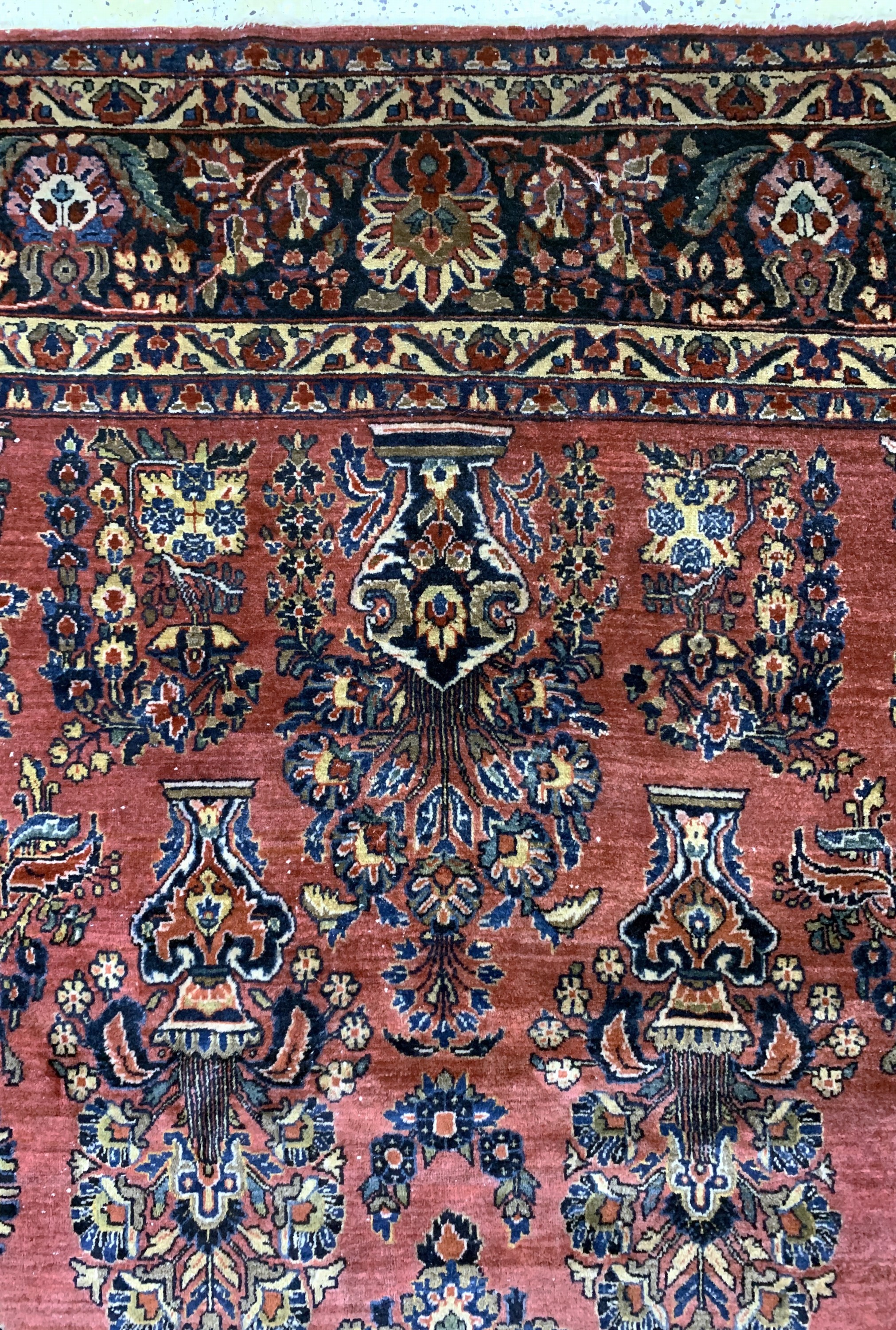Detail e: Sarogh US-Re-Import, Persien, um 1920, Wolle auf Baumwolle, ca. 356 x 288 cm, EHZ: 3