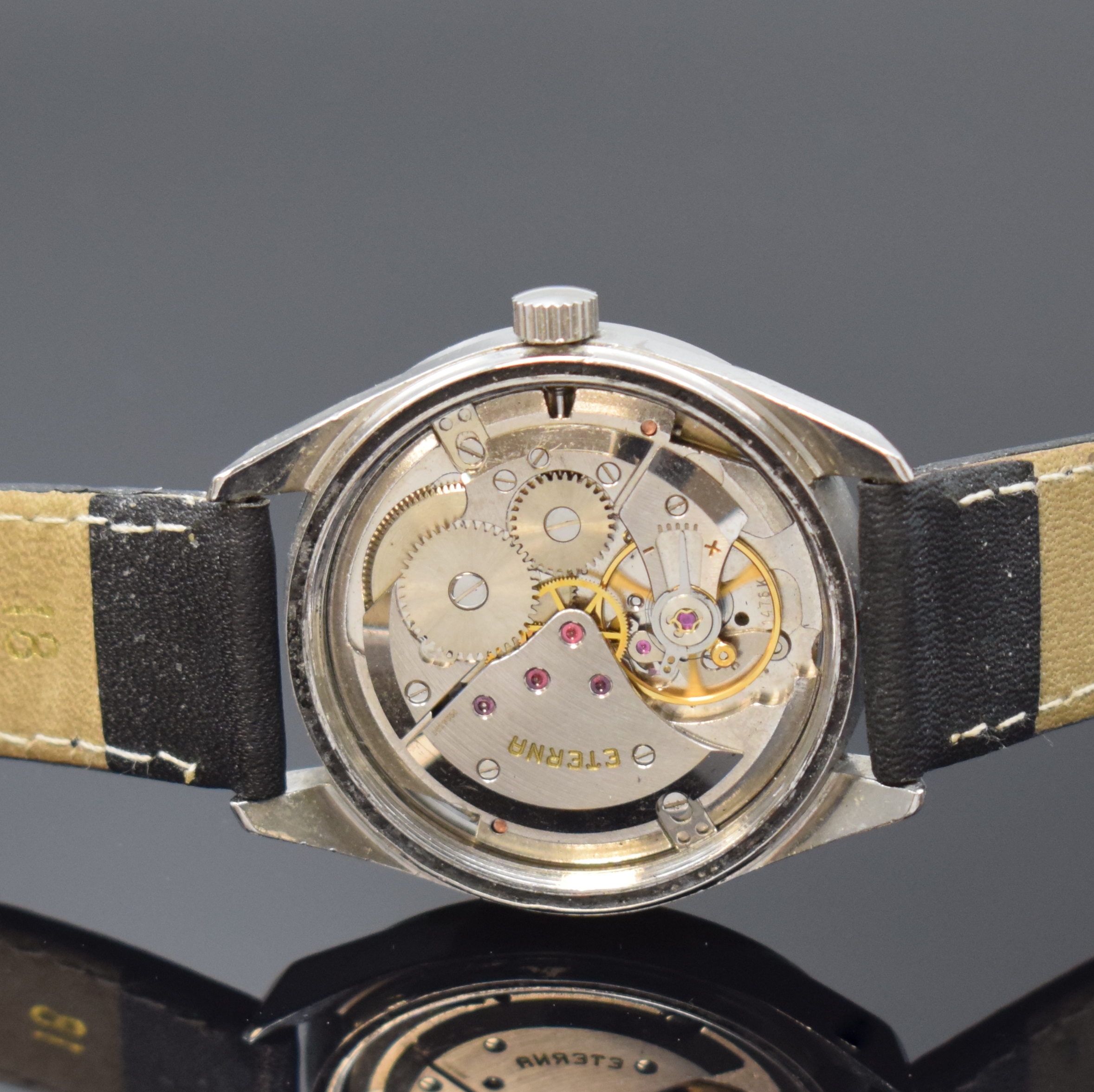Detail d: 2 ETERNA Herrenarmbanduhren Kontiki und Kontiki 10, Schweiz 1950/60er Jahre, beide Edelstahl m. verschr. Böden, 1 x Automatik, Zifferblatt rest., ...