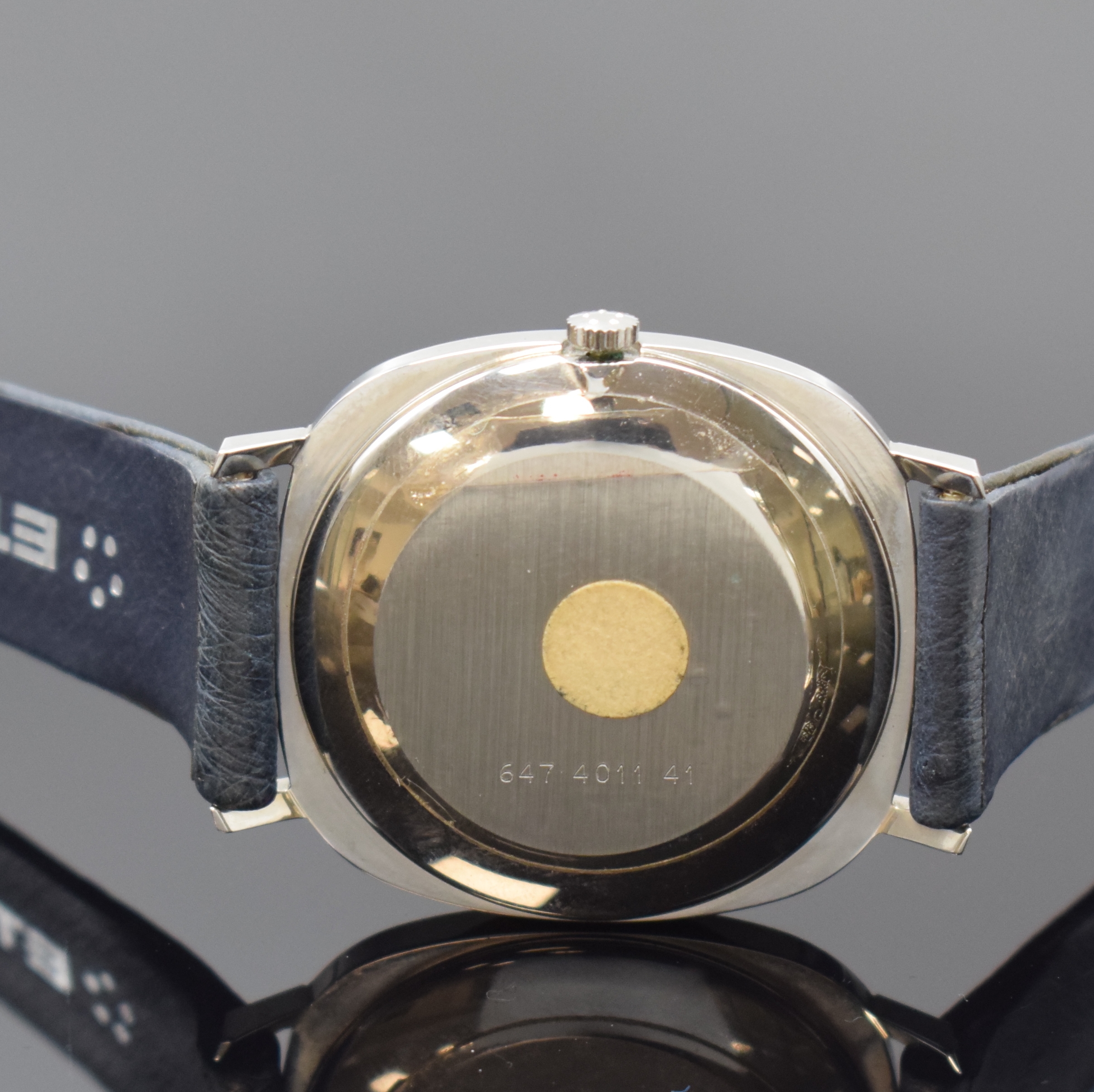 Detail h: 2 ETERNA-MATIC Herrenarmbanduhren Modellserie 2002 und 2003, Schweiz um 1970/80, Edelstahlgeh. inkl. orig. Lederbändern m. orig. Dornschl., Böden ...