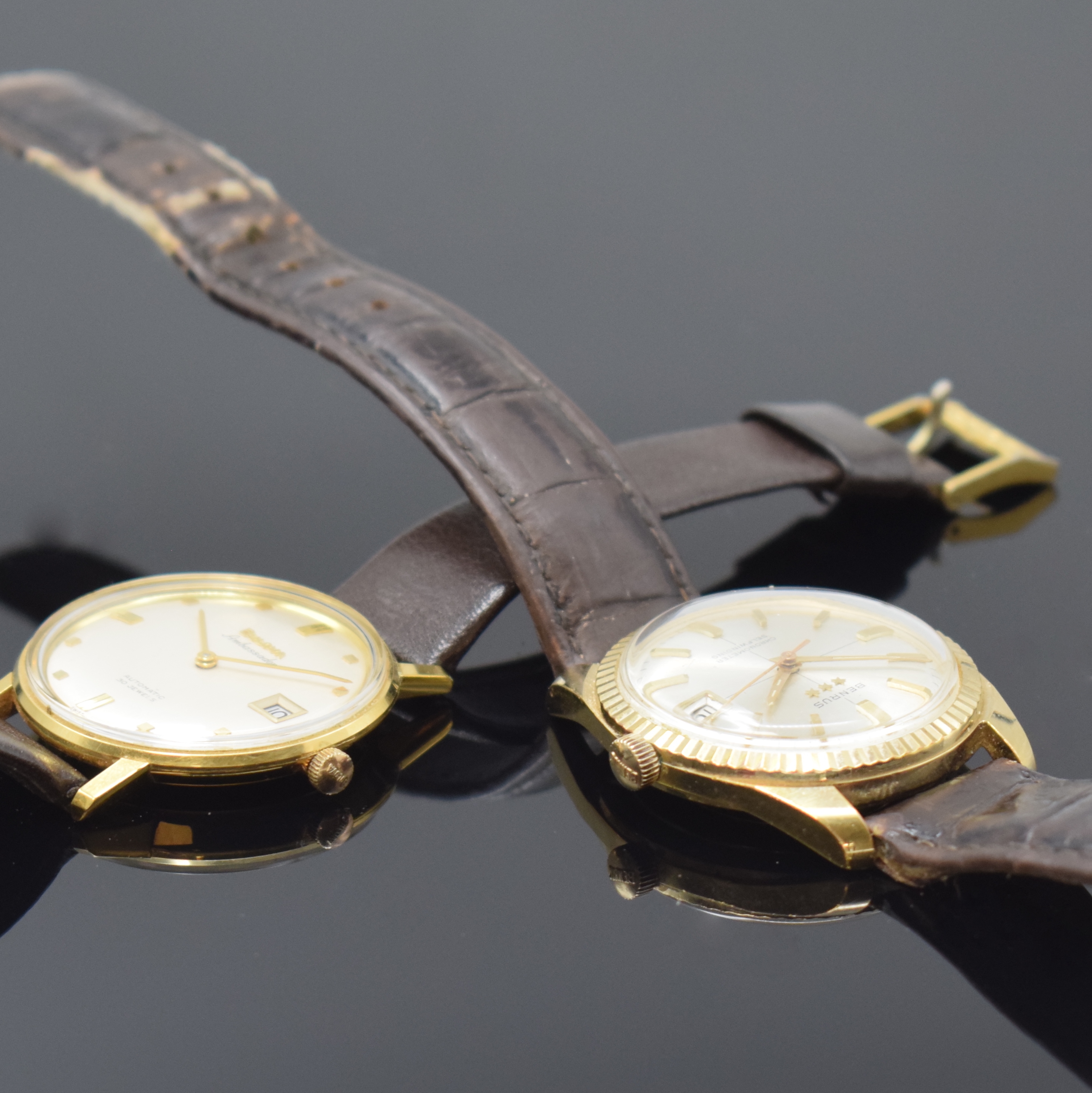 Detail d: 3 vergoldete Armbanduhren Benrus, Bulova und Certina, alle Schweiz 1960/70er Jahre, BENRUS Chronometer: Automatik, für den US- Markt, ...