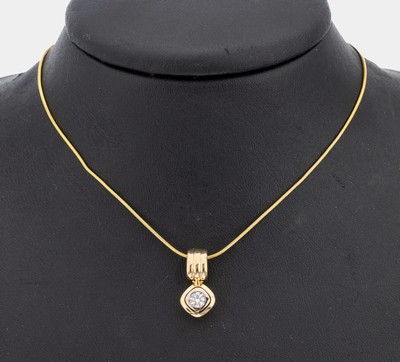 Image 14 kt Gold Brillant-Clipanhänger, GG/WG 585/000, in WG gefasster Brillant ca. 0.25 ...