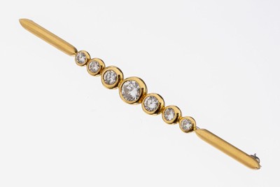 Image 26907292 - 18 kt Gold Brillant-Brosche, GG/WG 750/000,mittiger Brillant ca. 0.58 ct Weiß/p, ...