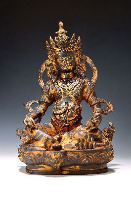 Image 26907657 - Reichtumsgott Kubera, China, 20. Jh., mit Zitrone und Juwelenratte, Bronze/ ...