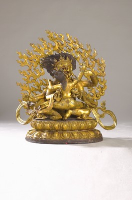 Image 26907707 - Sehr große tantrische Gottheit, Nepal, 20. Jh., Vereinigung (Yab-Yum), ca. 81 cm, ...