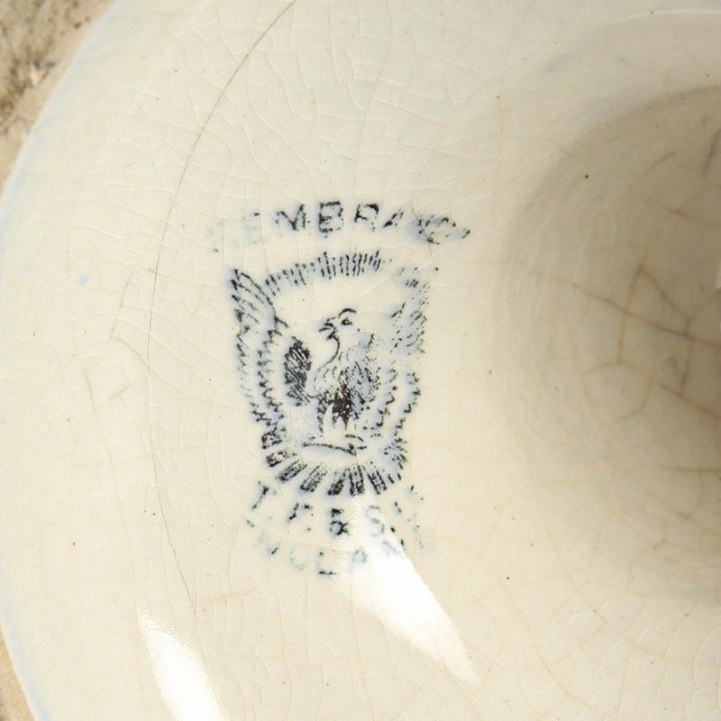 Detail i: Jugendstilvase, Thomas Forester & Sons England, um 1900, Steingut, Stegrelief blau und golden gefaßt, Profilporträt einer jungen Frau H. ca. 44cm, ...