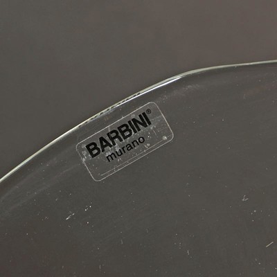 26907846b - Glasobjekt von Alfredo Barbini (1912-2007), Scheibenobjekt aus mundgeblasenem farblosem ...