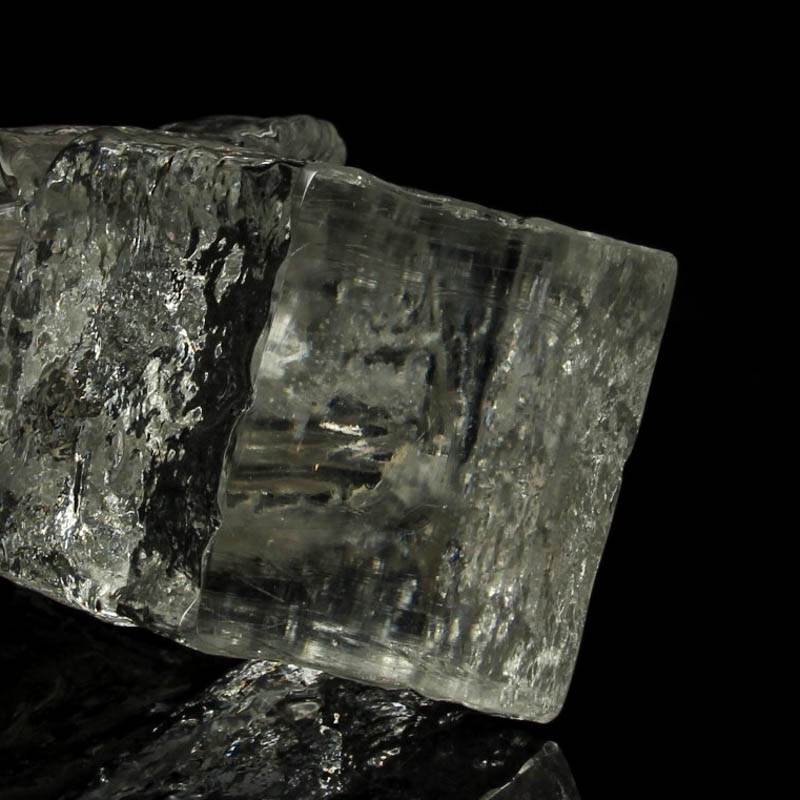 Detail f: Glasskulptur, Ermanno Nason für Cenedese, Murano, 1963-72, farbloses Glas, gestapelte Glasringe auf Sockel, H. 36 cm