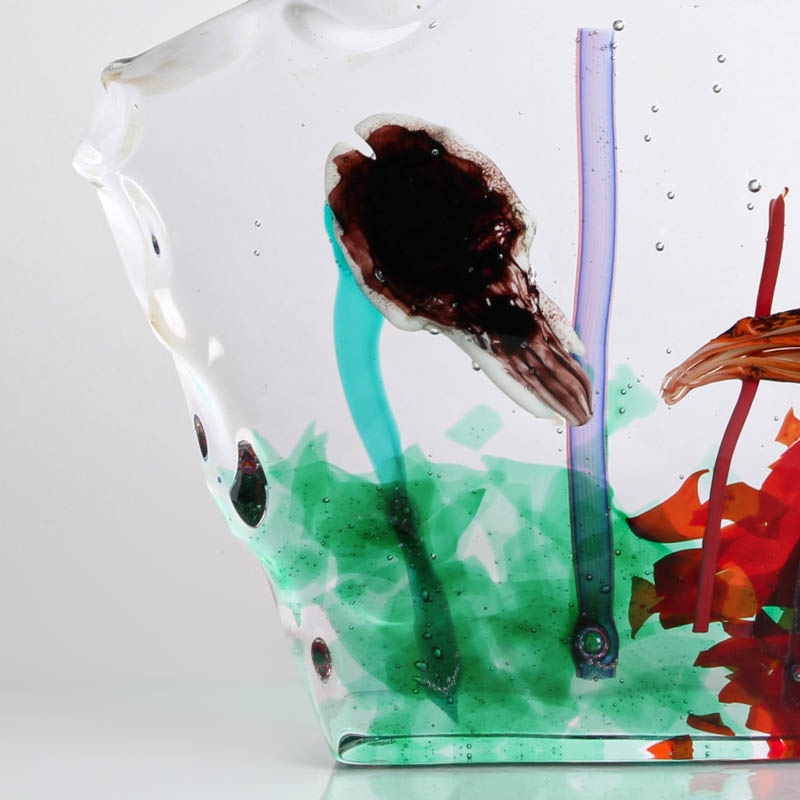 Detail a: Glasskulptur von Martino Signoretto, Murano, Aquariumsblock mit Kalamar und Oktopus, ca. 26x32x5.5cm