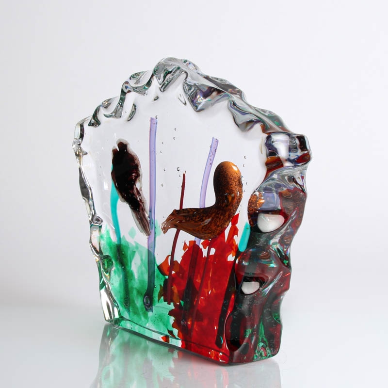 Detail c: Glasskulptur von Martino Signoretto, Murano, Aquariumsblock mit Kalamar und Oktopus, ca. 26x32x5.5cm