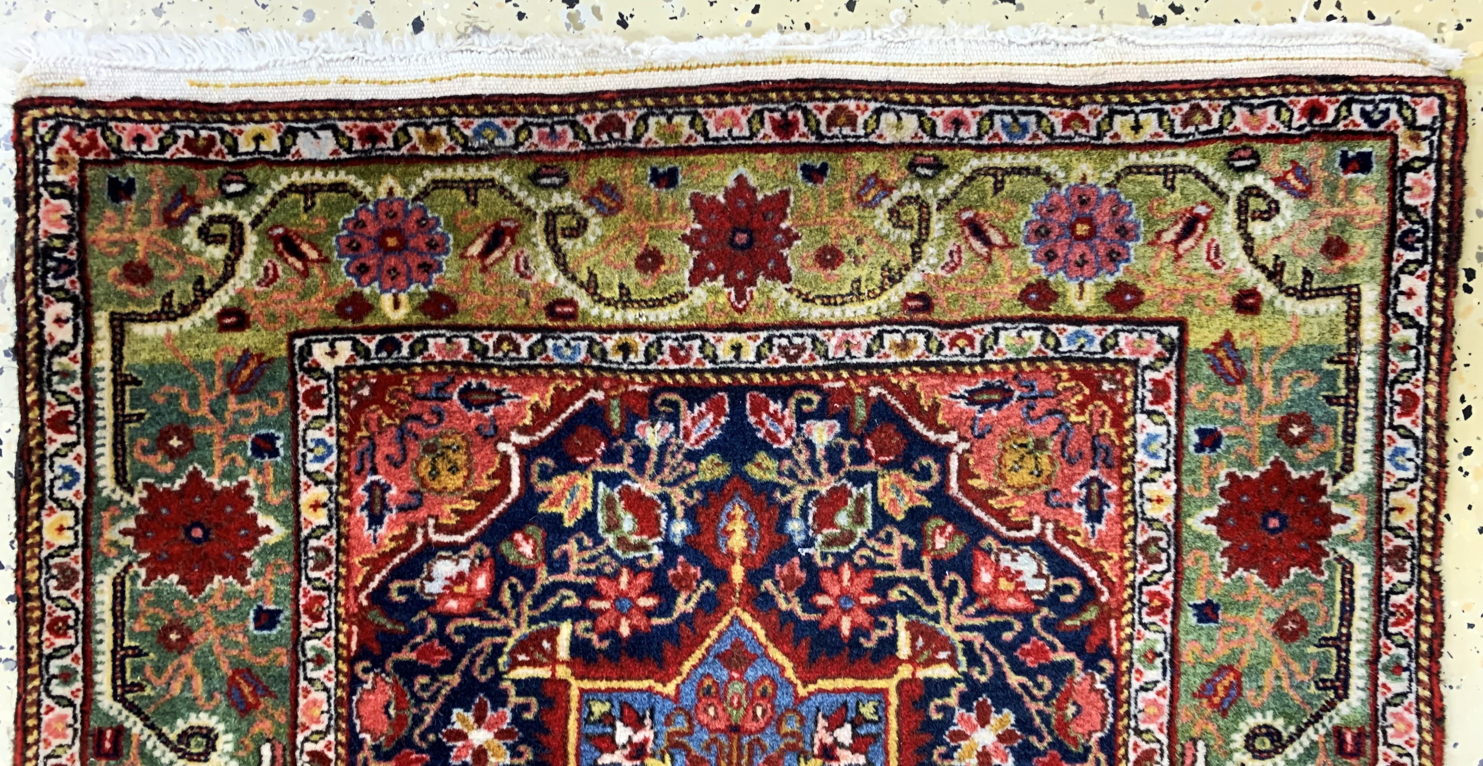 Detail a: Djosan fein alt, Persien, Anfang 20.Jhd, Korkwolle auf Baumwolle, ca. 68 x 62 cm, EHZ: 2