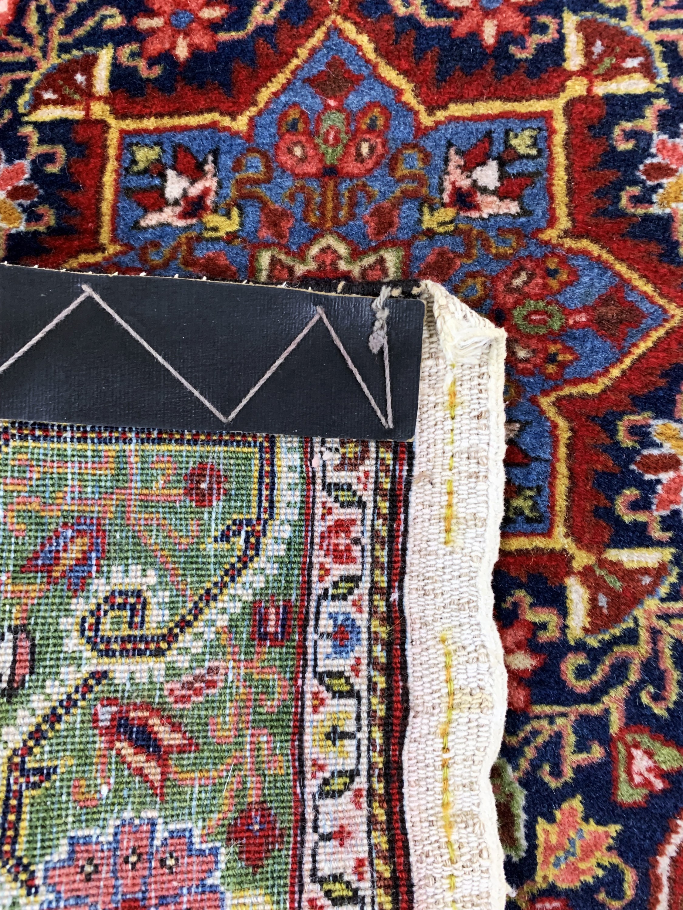 Detail d: Djosan fein alt, Persien, Anfang 20.Jhd, Korkwolle auf Baumwolle, ca. 68 x 62 cm, EHZ: 2