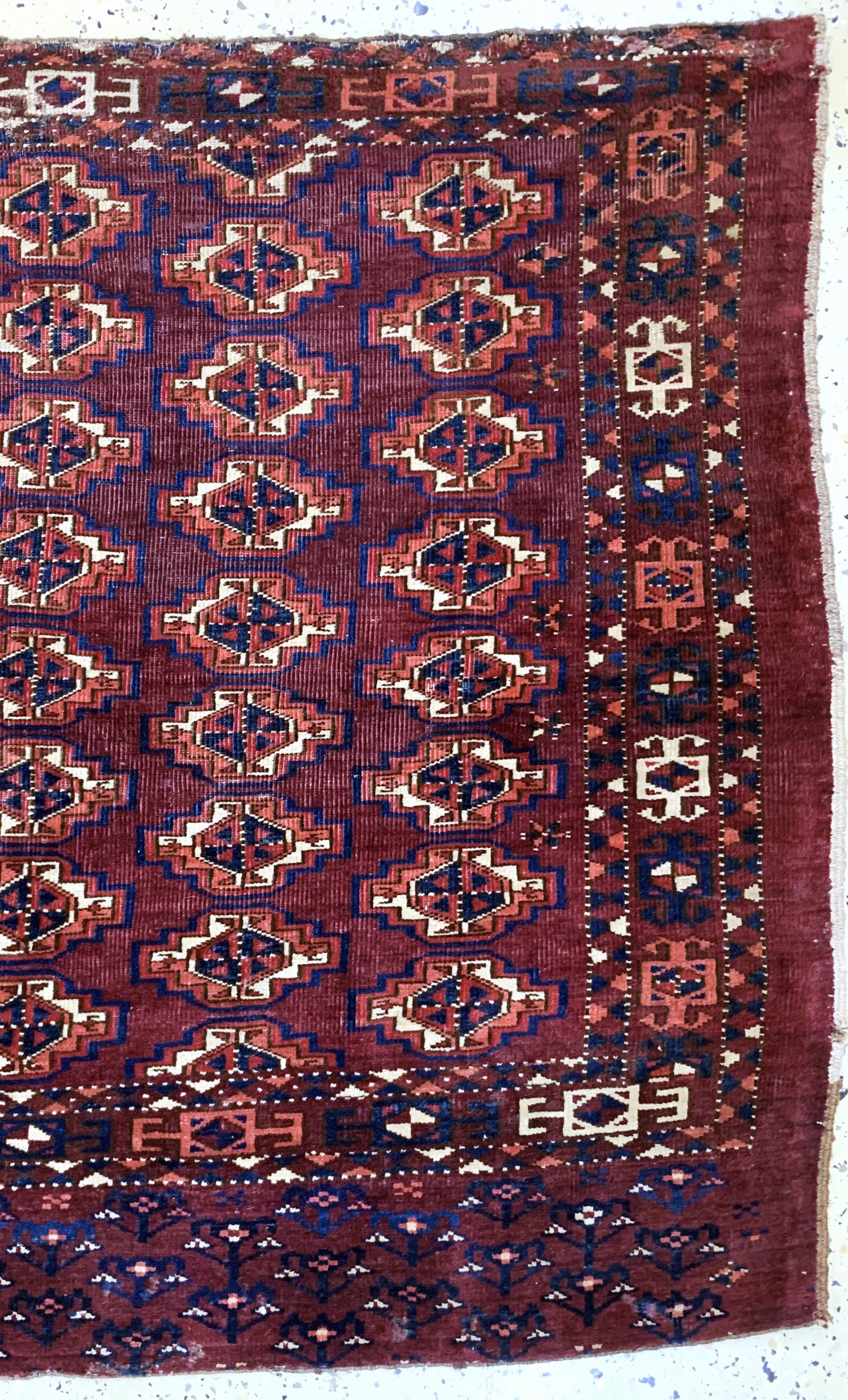 Detail a: Ersari"Tschowal"antik, Turkmenistan, 19.Jhd, Wolle auf Wolle, ca. 150 x 96 cm, EHZ:4