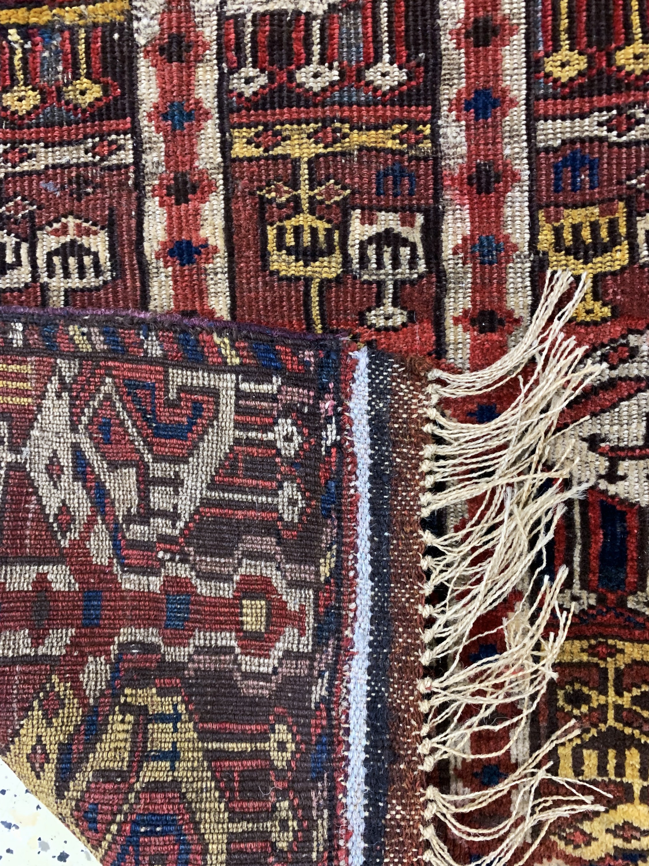 Detail b: 4 Lots Poshti antik, Turkmenistan, 19.Jhd, Wolle auf Wolle, ca. 91 x 68 cm, EHZ: 4