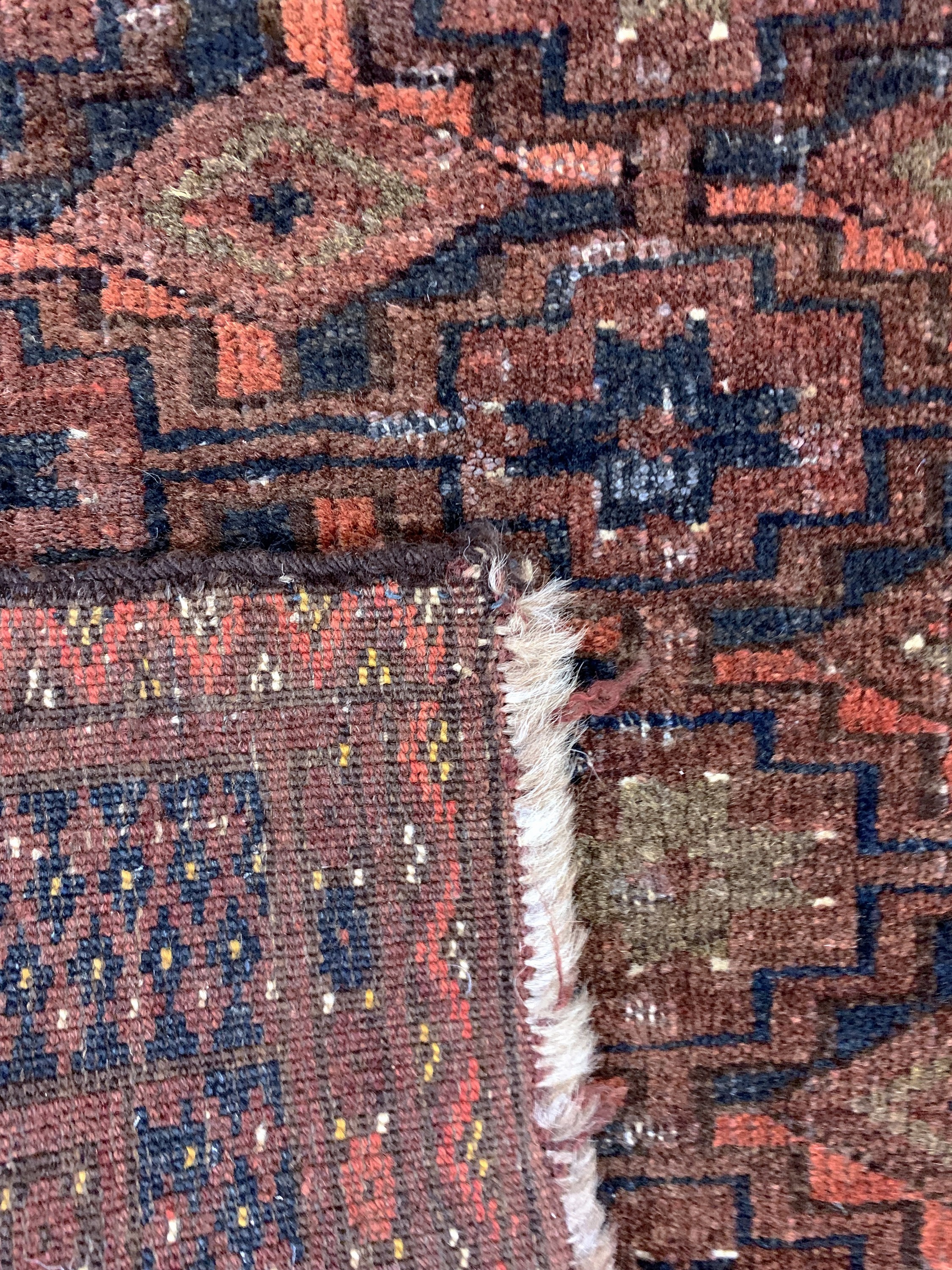 Detail h: 4 Lots Poshti antik, Turkmenistan, 19.Jhd, Wolle auf Wolle, ca. 91 x 68 cm, EHZ: 4