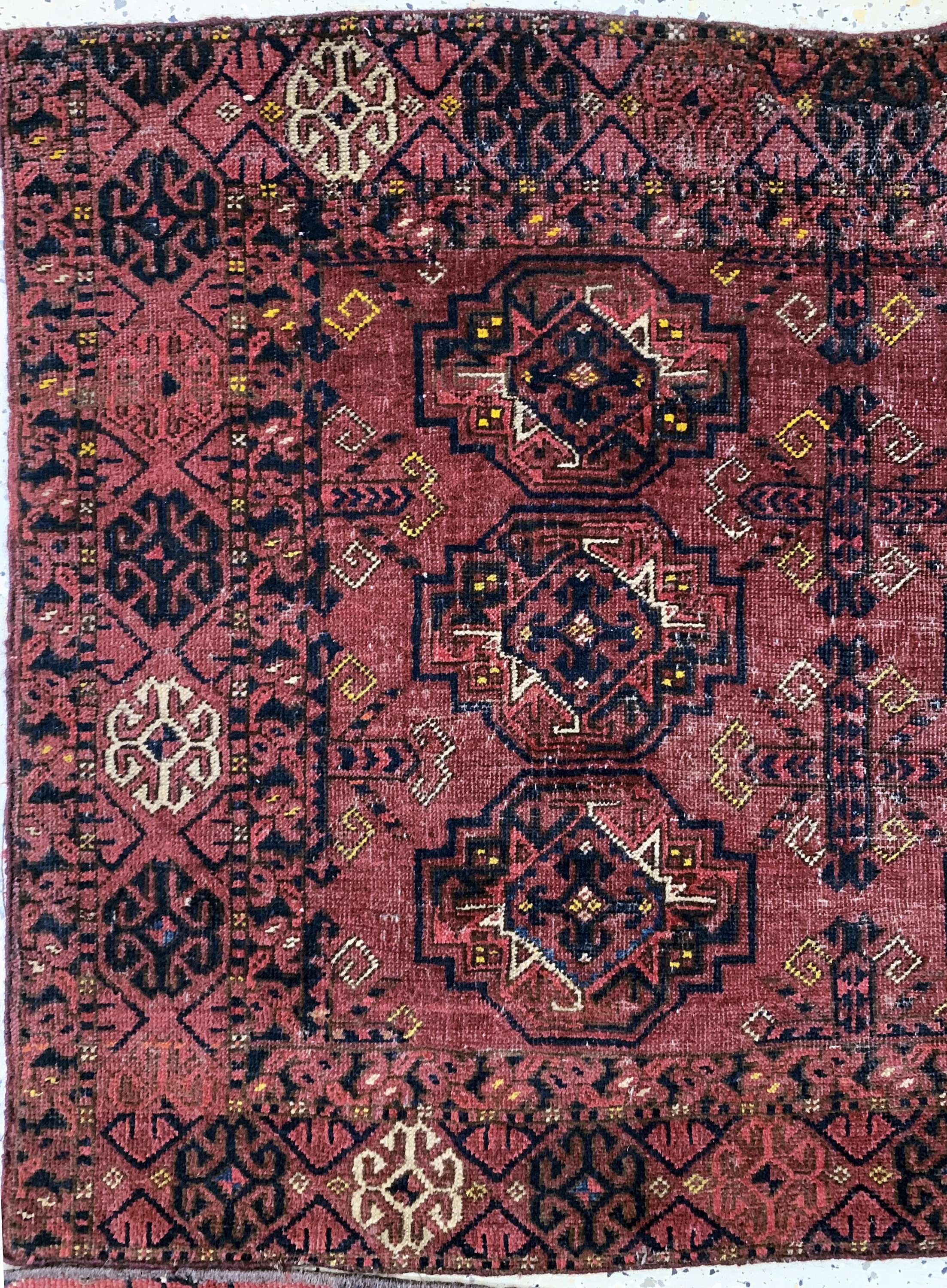 Detail h: 4 Lots"Tschowal"antik, Turkmenistan, 19.Jhd, Wolle auf Wolle, ca. 164 x 80 cm, EHZ:4