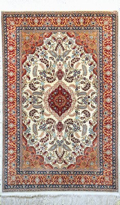 Image Hereke Seide fein signiert, Türkei, Mitte 20.Jhd, reine Naturseide, ca. 150 x 99 ...