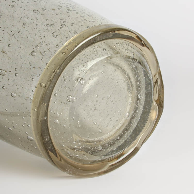 Detail f: Sehr große Vase, Murano, wohl Barovier & Toso, 1960er Jahre, champagnerfarbenes Glas mit eingeschmolzenen Luftblasen und oben und unten mit ...