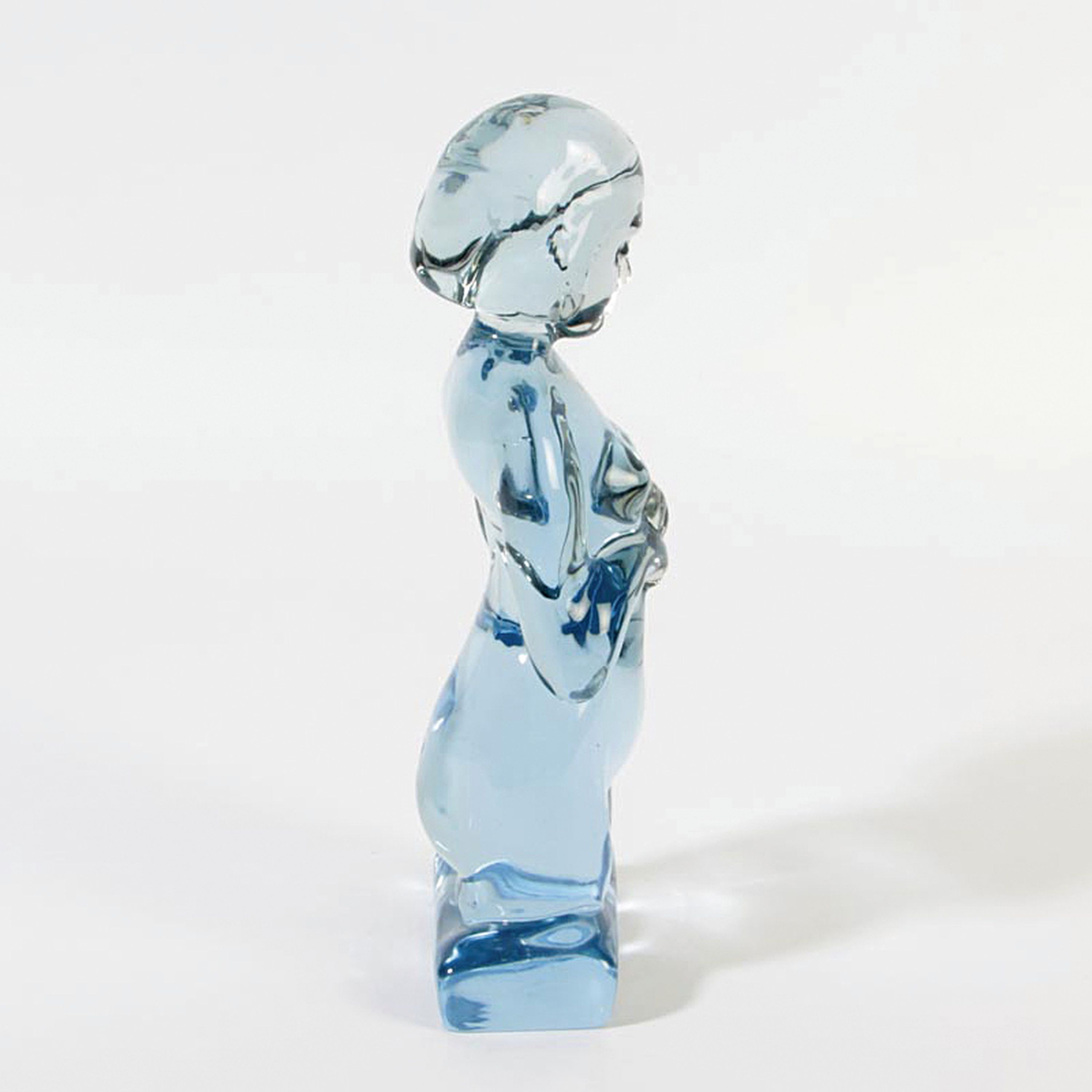 Detail c: Zwei Glasskulpturen weibliche Akte, Ermanno Nason für Cenedese, Murano, farbloses bzw. hellblau getöntes Glas, H. 28 cm