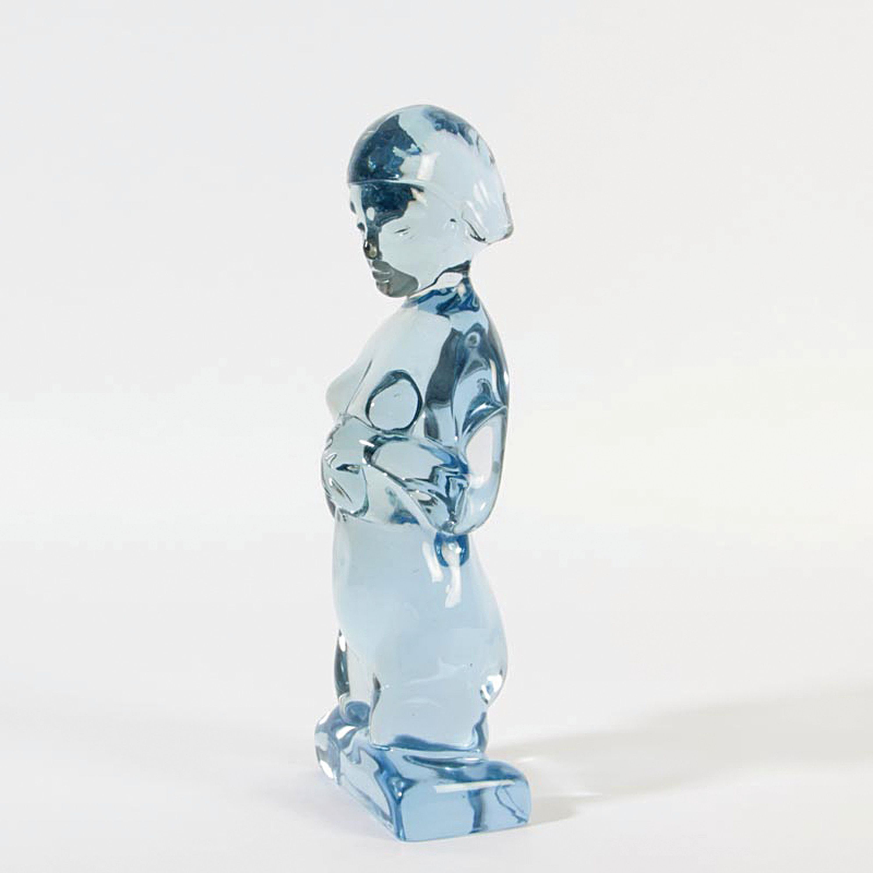 Detail f: Zwei Glasskulpturen weibliche Akte, Ermanno Nason für Cenedese, Murano, farbloses bzw. hellblau getöntes Glas, H. 28 cm
