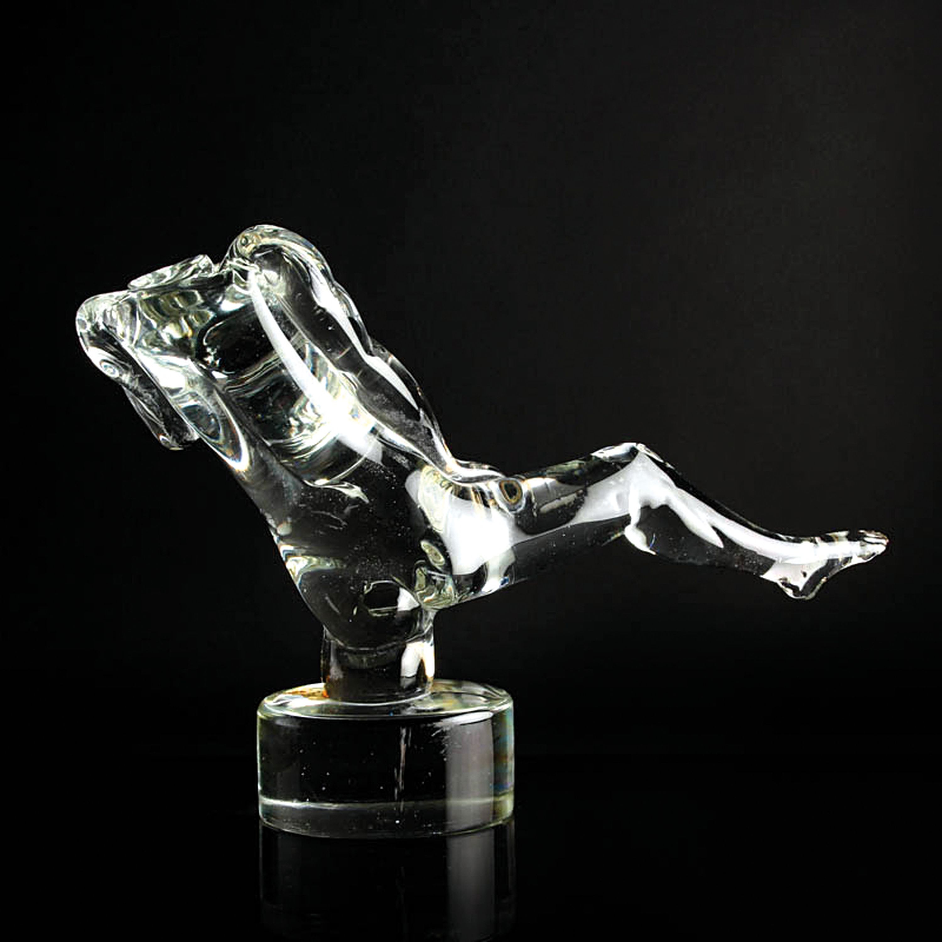 Detail a: Glasskulptur, Ermanno Nason für Cenedese, Murano, Frauentorso auf Sockel, Unikat, H. ca. 29cm
