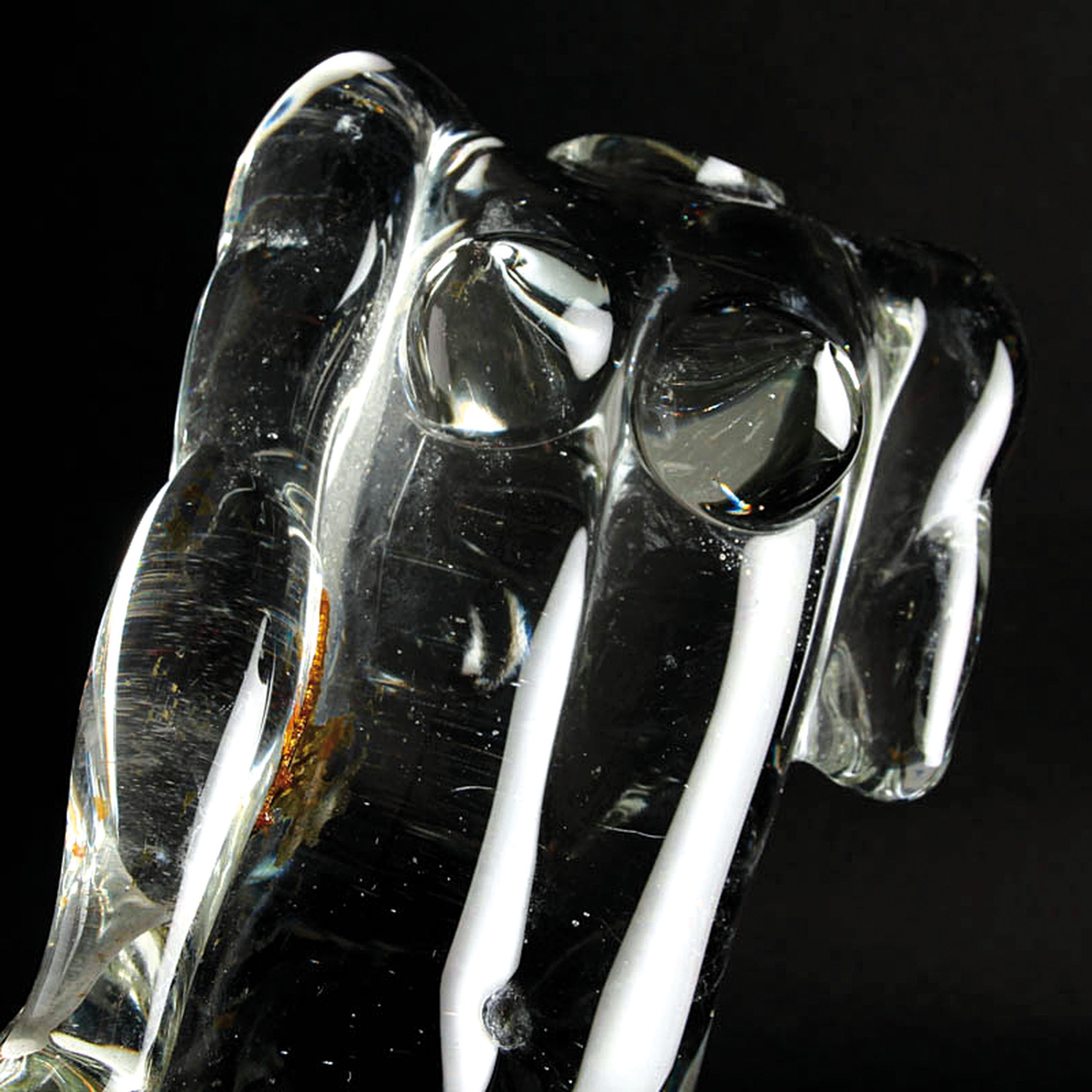 Detail d: Glasskulptur, Ermanno Nason für Cenedese, Murano, Frauentorso auf Sockel, Unikat, H. ca. 29cm