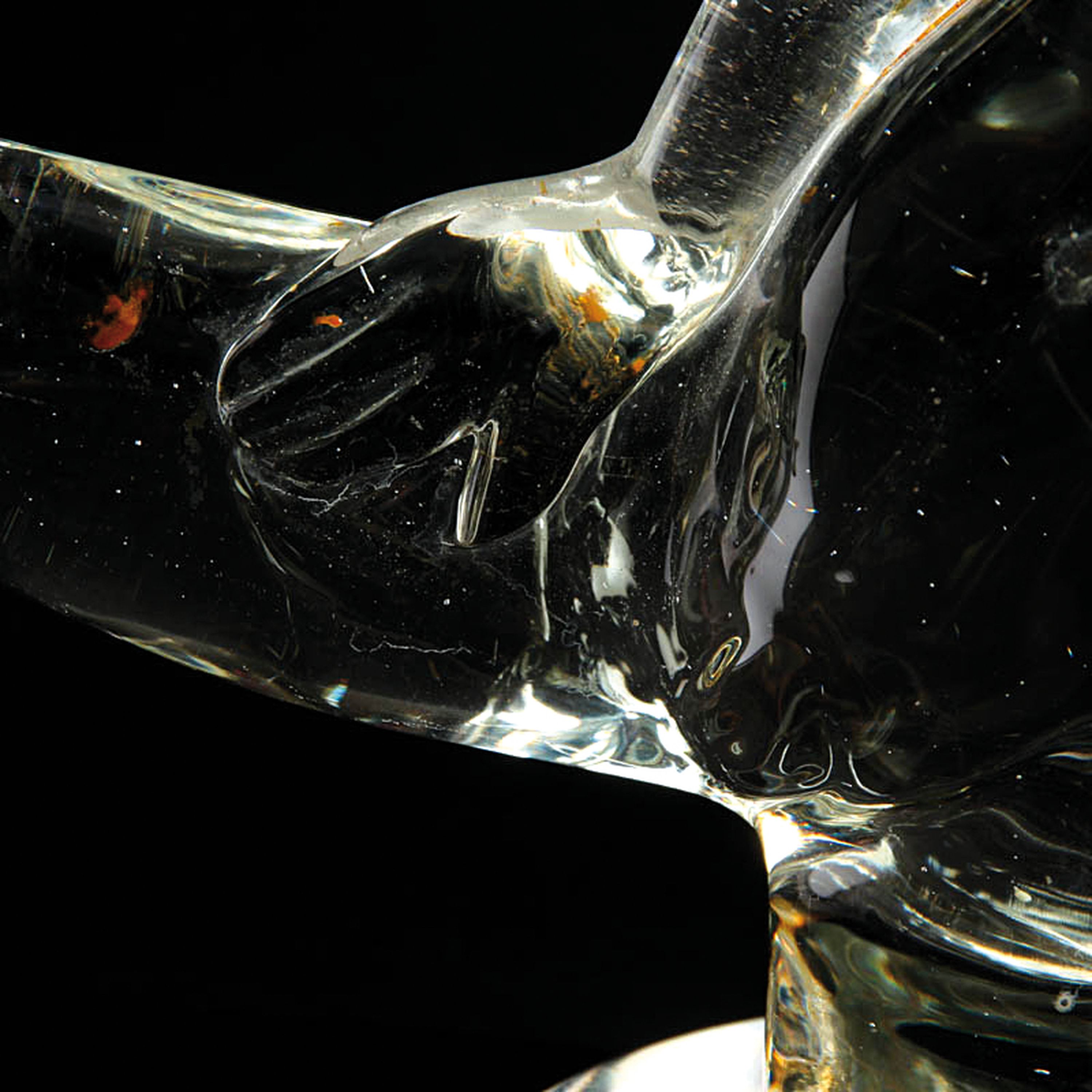 Detail e: Glasskulptur, Ermanno Nason für Cenedese, Murano, Frauentorso auf Sockel, Unikat, H. ca. 29cm