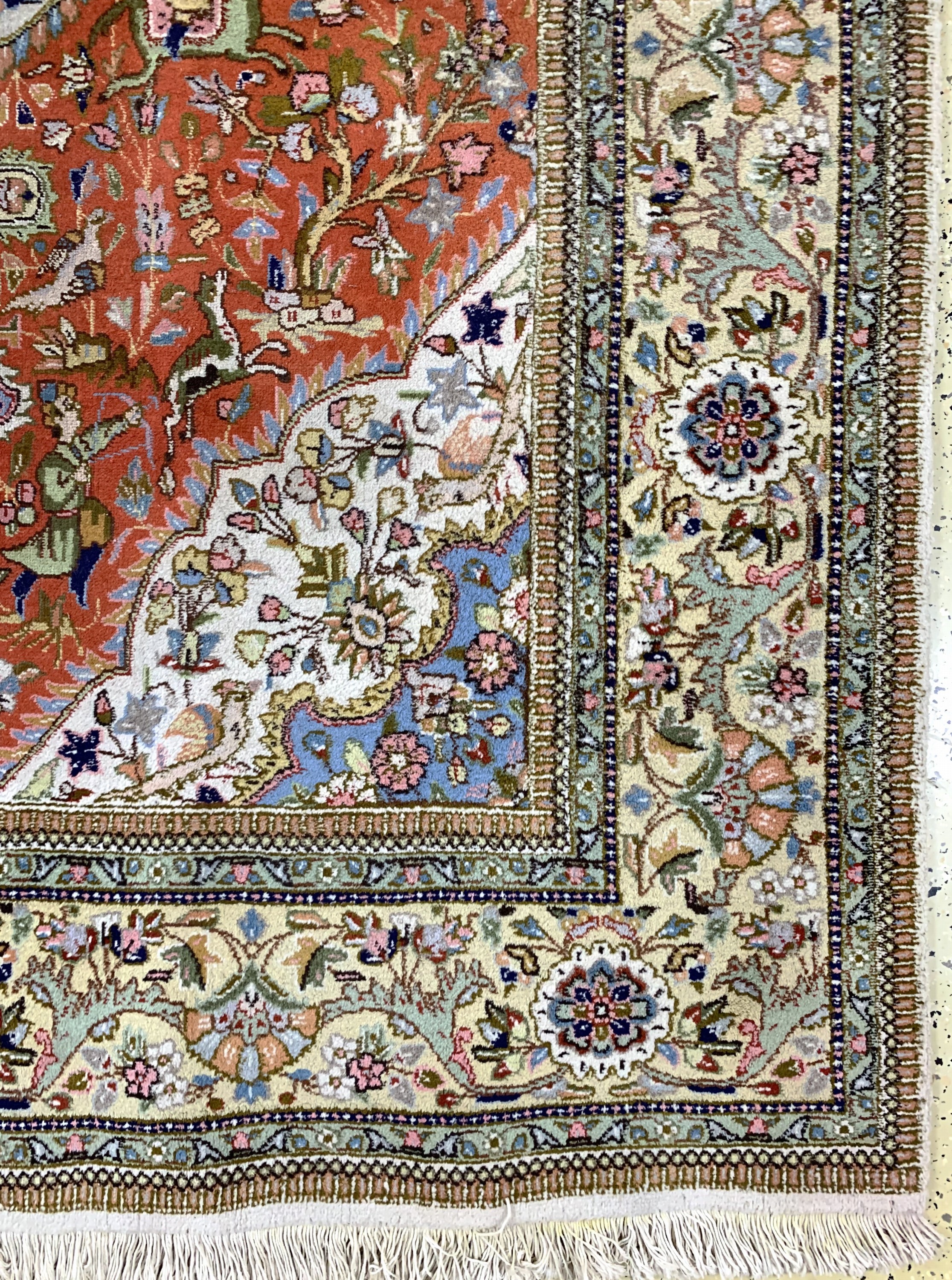 Detail a: Täbriz Tabatabai, Persien, Mitte 20.Jhd, Wolle auf Baumwolle, ca. 290 x 188 cm, Reinigungsbedürftig, EHZ: 2