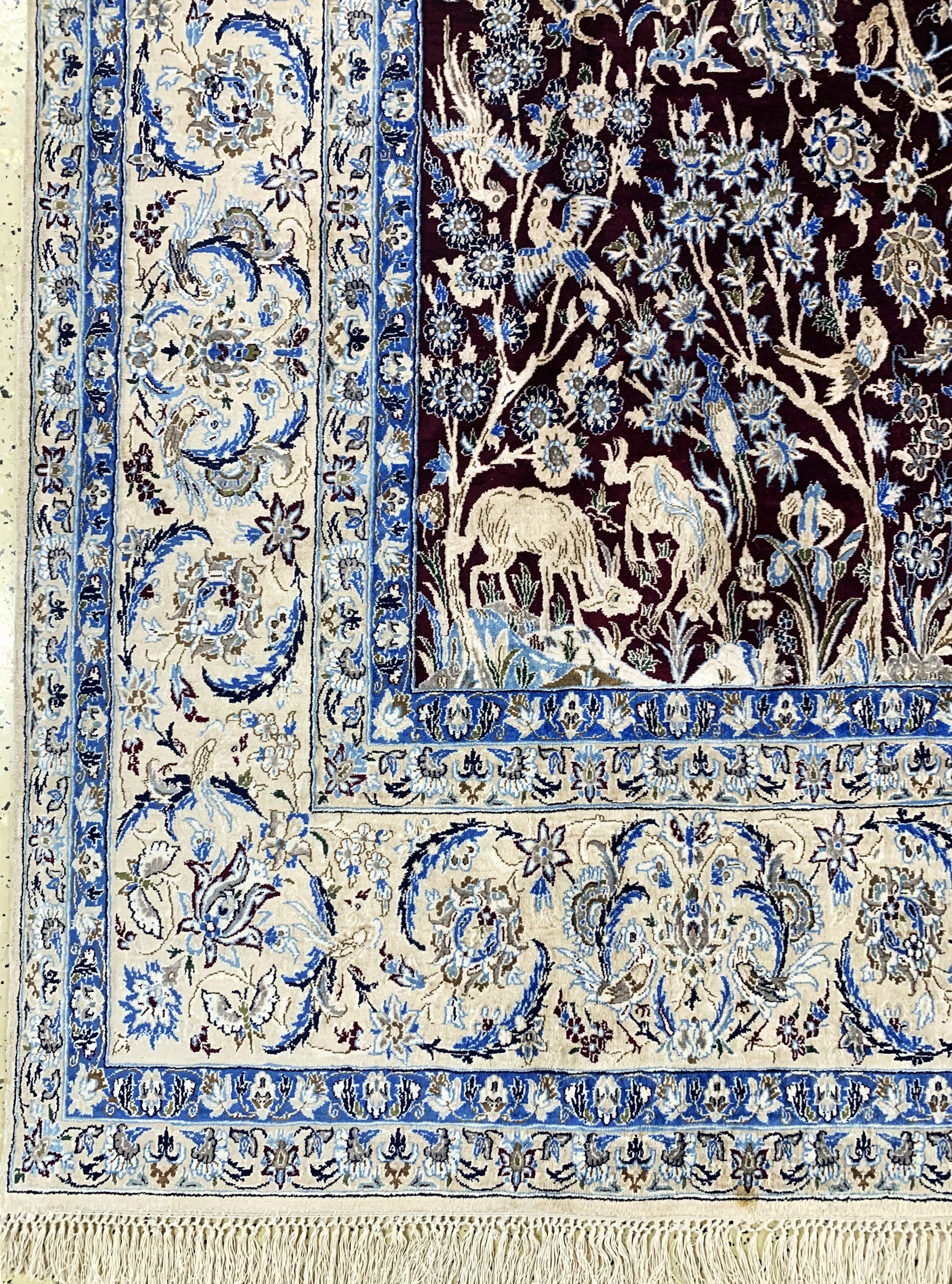 Detail b: Nain Seide fein, Persien, Mitte 20.Jhd, reine Naturseide, ca. 345 x 212 cm, gereinigt,EHZ: 1-2