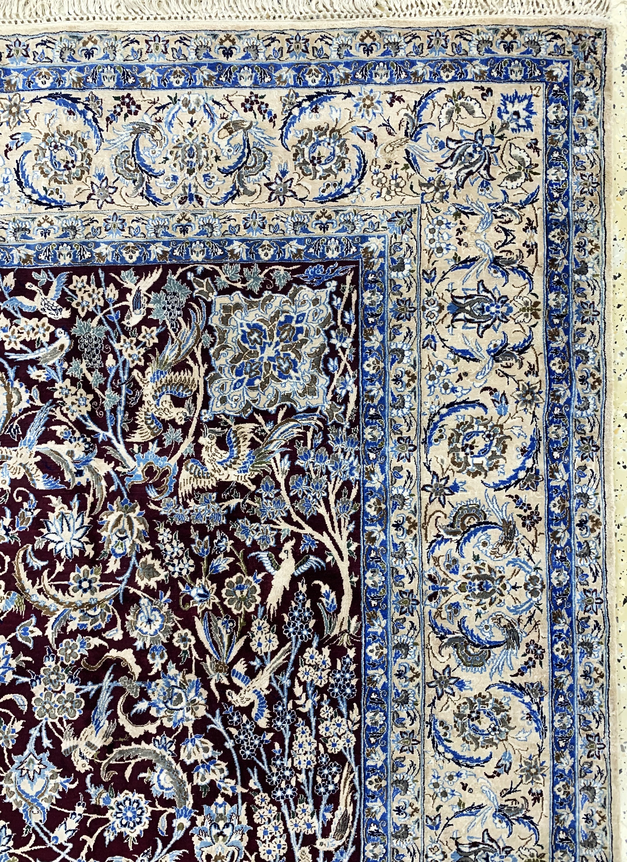 Detail e: Nain Seide fein, Persien, Mitte 20.Jhd, reine Naturseide, ca. 345 x 212 cm, gereinigt,EHZ: 1-2
