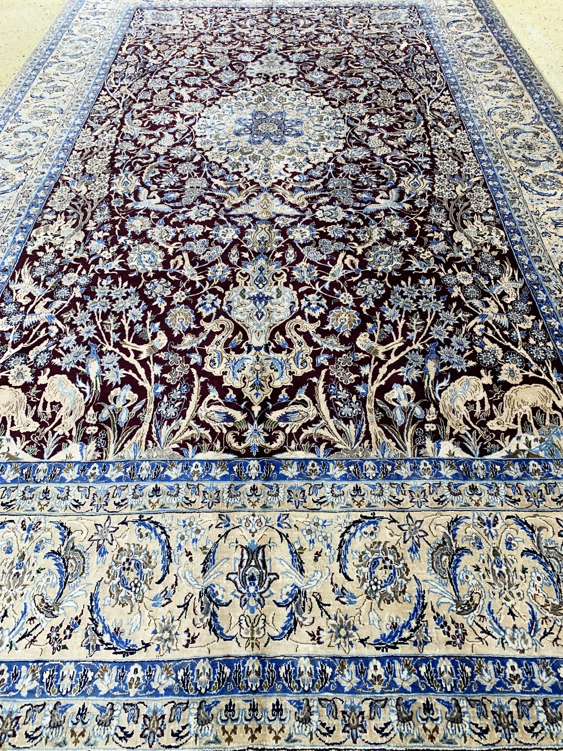 Detail f: Nain Seide fein, Persien, Mitte 20.Jhd, reine Naturseide, ca. 345 x 212 cm, gereinigt,EHZ: 1-2