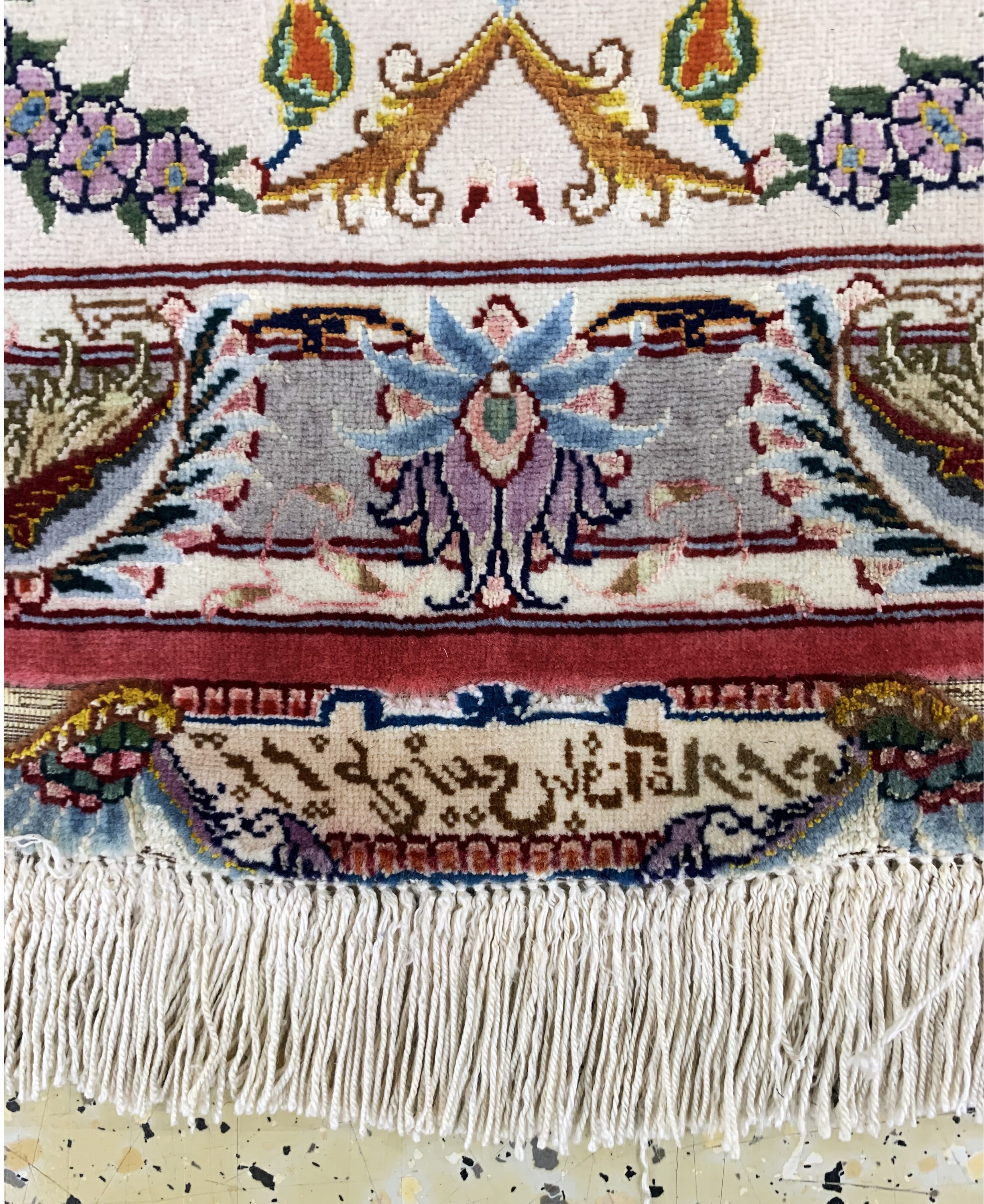 Detail f: Täbriz fein(60 Raj) Persien, signiert, Mitte 20.Jhd, Korkwolle mit und auf Seide, ca.308 x 188 cm, ca. 640.000 Kn/qm, gereinigt, EHZ: 1-2
